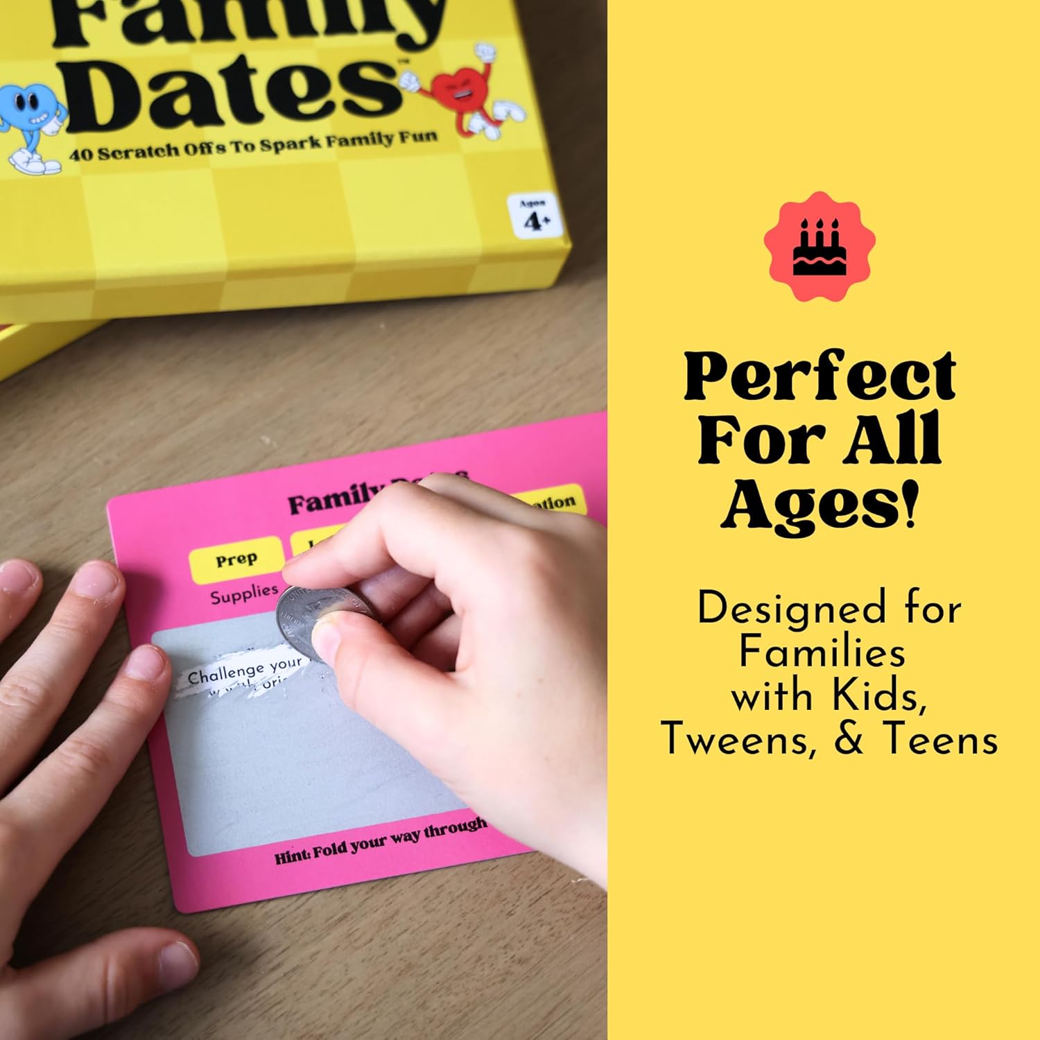 Happy Duo Family Dates 40 Scratch Off Cards – Fun Activities & Date Night Ideas for Kids and Parents – Adventure Card Game for Families – Easter Basket Stuffers for Kids - Image 5