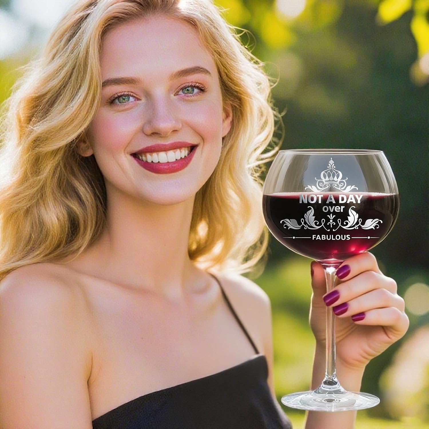 Gifts For Women,Not a Day Over Fabulous Personalized Wine Glasses Birthday Gifts Wine Glass Mothers Day Gifts For Women, Unique Gift Ideas for Her Mom Friends Female Her Wife Girlfriend Coworkers - Image 5