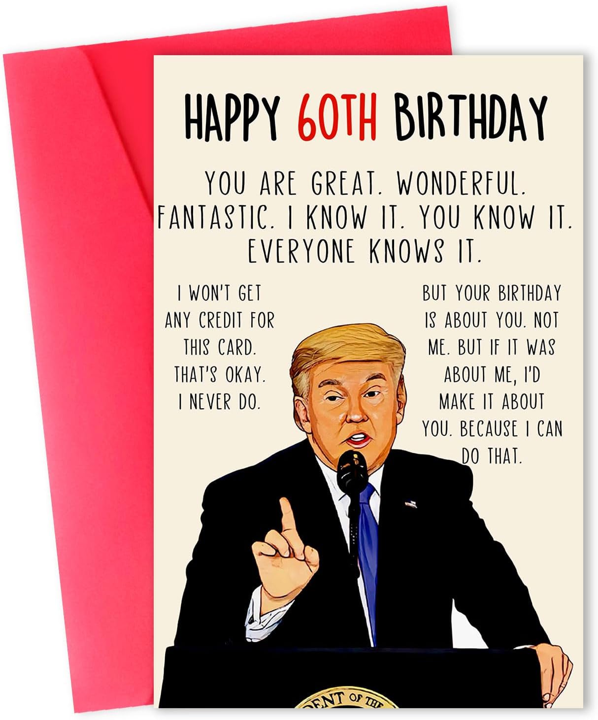 Funny 60th Birthday Card, Naughty 60th Birthday Gifts Cards for Men Women, Great 60 Year Old Birthday Gifts for Him Her, Unique 60th Bday Decorations Ideas