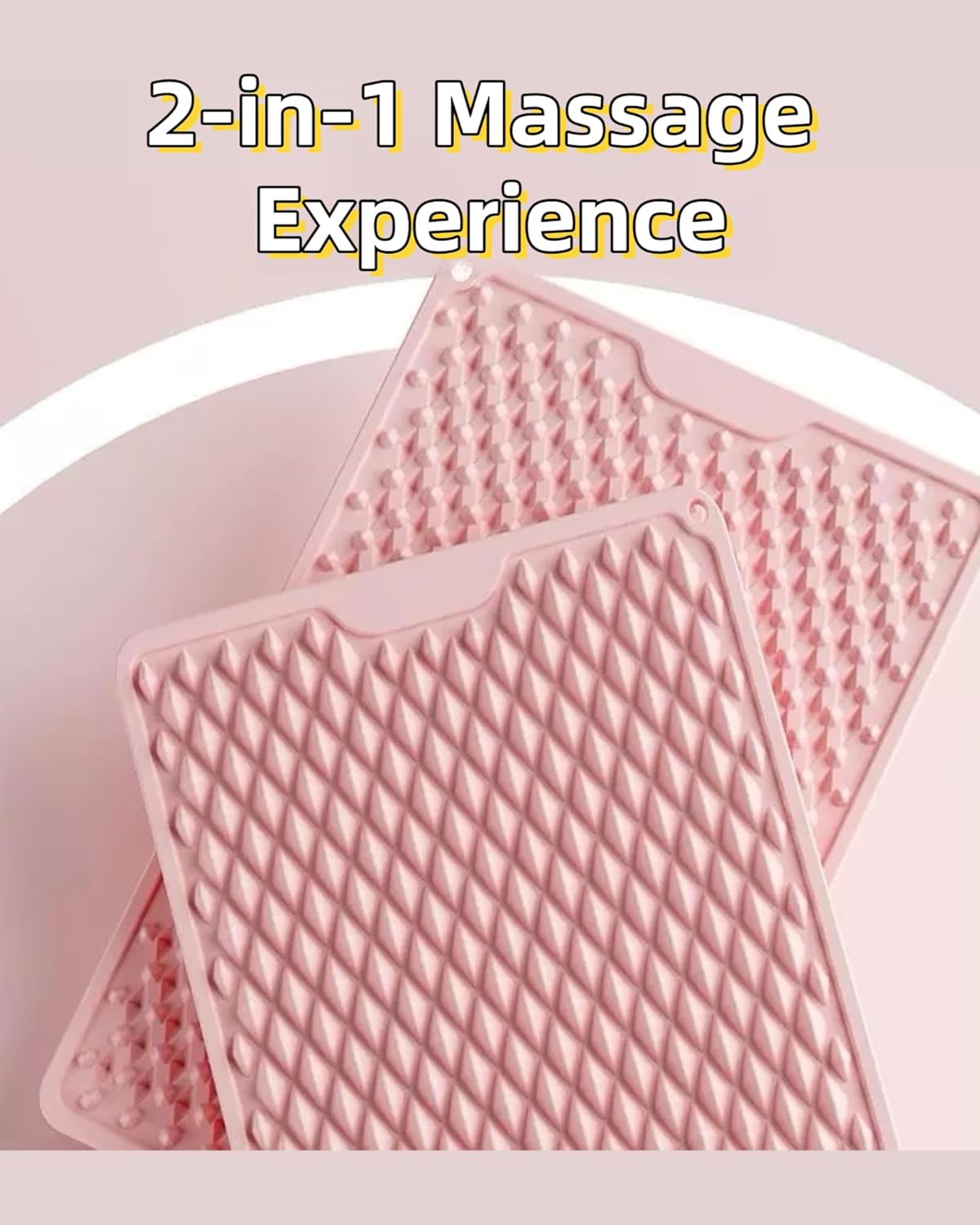 Acupressure Foot Massage Mat Dual-Sided Silicone Reflexology Pad for Plantar Fasciitis, Heel Pain & Fatigue Washable – Connectable Relief Pad for Standing Desk, Home, Office – Pink (M) - Image 3
