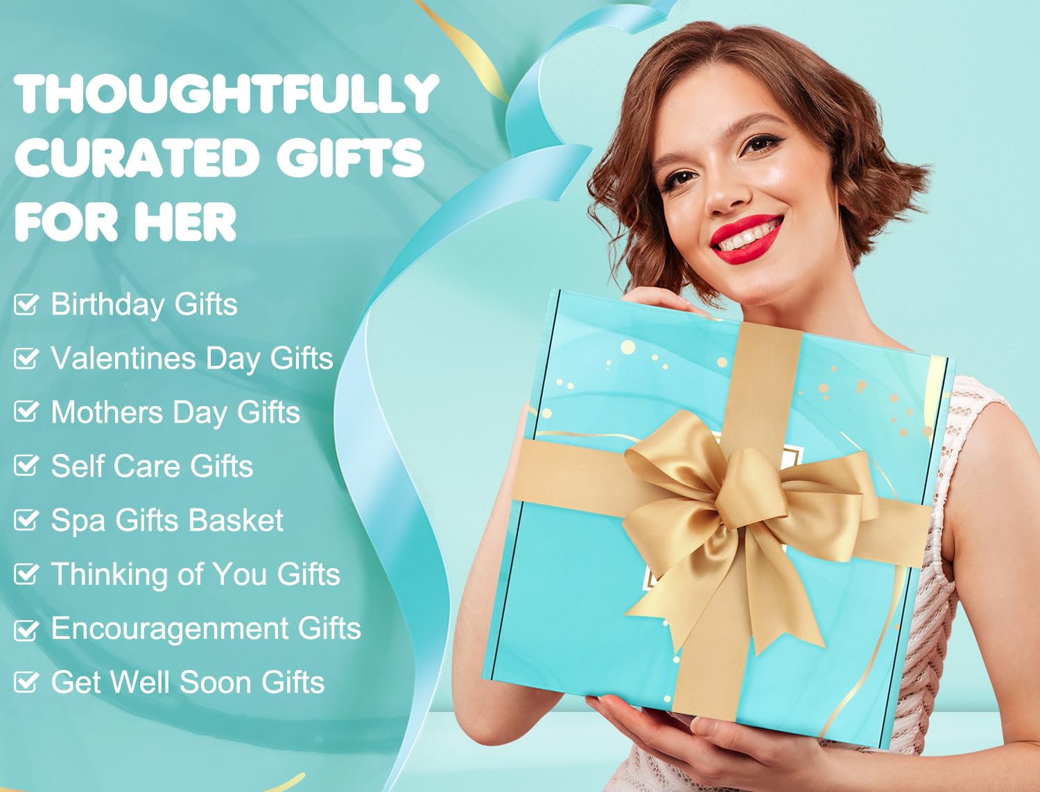 Birthday Gifts for Women, Gift Baskets for Women, Relaxing Spa Gifts Care Package with Luxury Flannel Blanket, Light-Up Rose Flower, Unique Mothers Day Gifts for Mom, Wife, Grandma, Sister, Friends - Image 3
