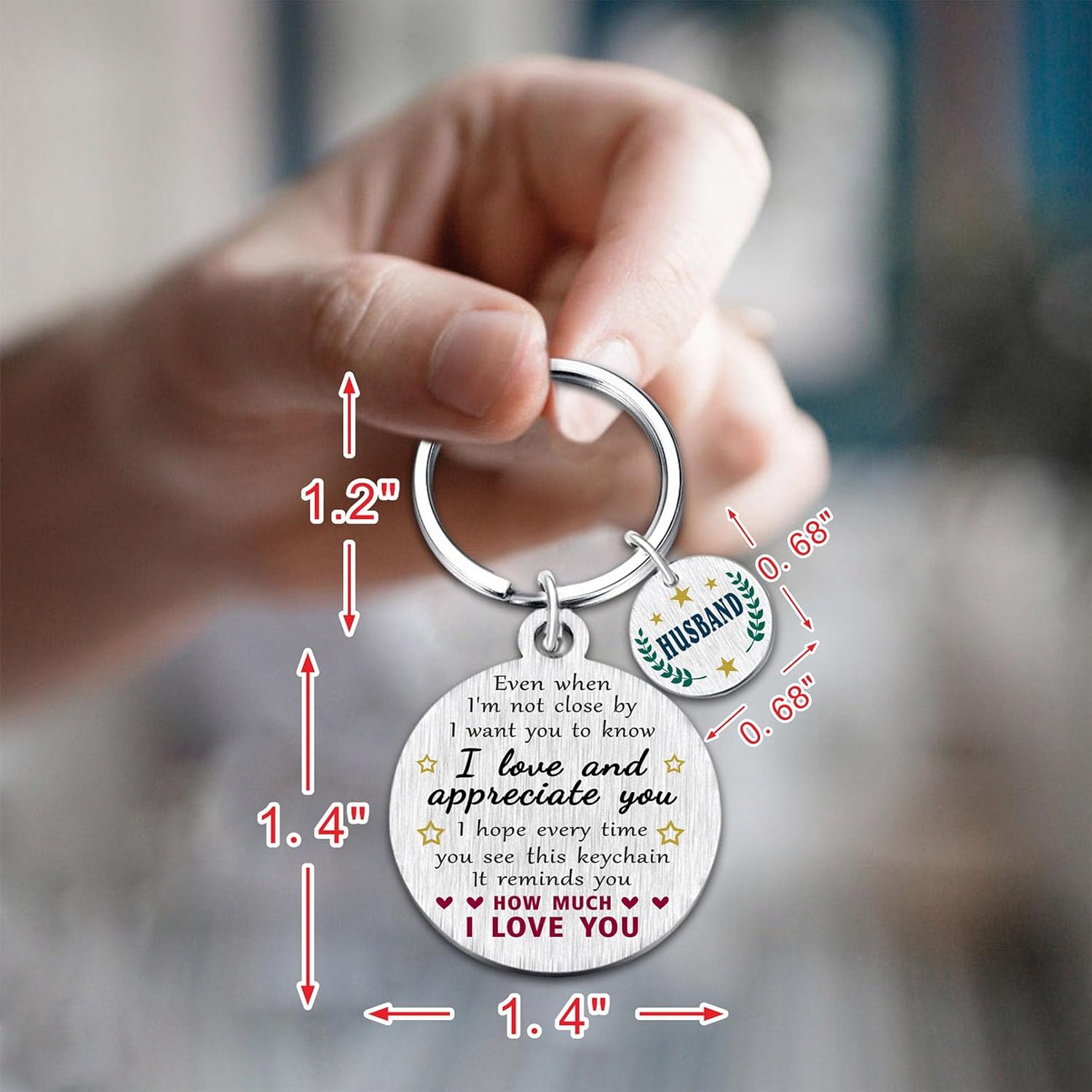 Yobent Husband Keychain Gifts from Wife, Best Husband Birthday Present, Personalized Wedding Anniversary Key Chain for Men, I Love You Gifts for Him Men - Image 2