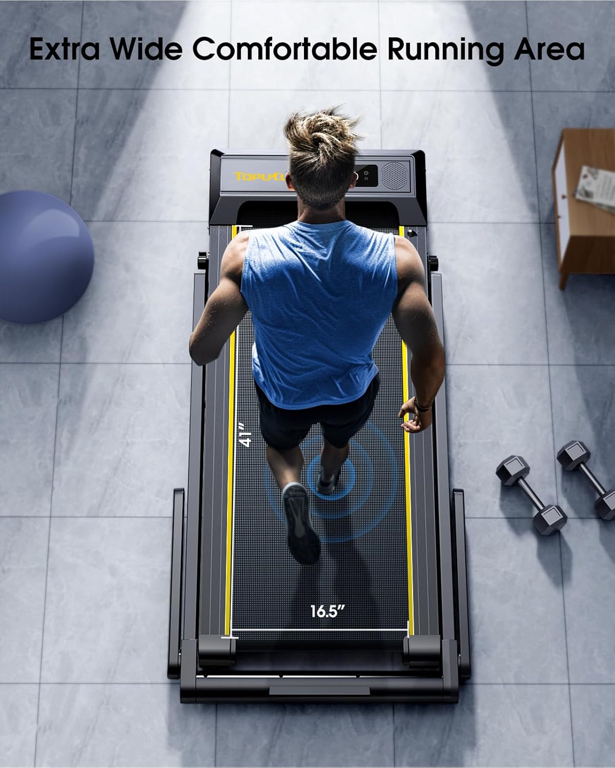 Walking Pad Treadmill with 12% Incline and Handle Bar, 4 in 1 Folding Treadmill for Home/Office, Under Desk Treadmills Portable Walking Pad with App & Bluetooth Speaker, 0.6-10MPH - Image 7