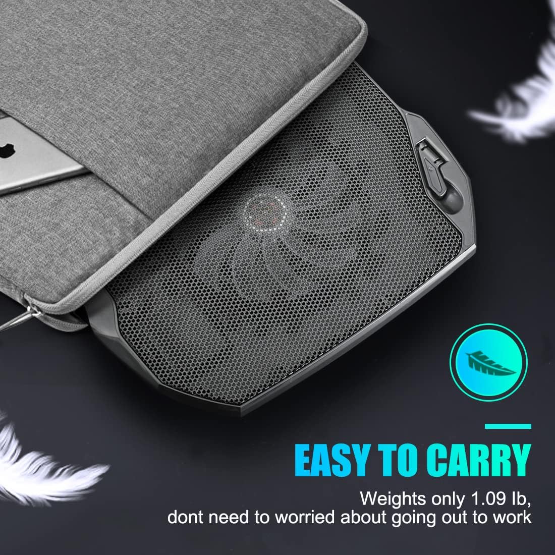 LIANGSTAR Laptop Cooling Pad, Gaming Laptop Cooler with 2 Quiet Big Fans, RGB 7 Color Light Change, Portable USB Laptop Stand 11 to 15.6 Inch, Slim and Easy Carry Working Study Outdoor Travel - Image 6
