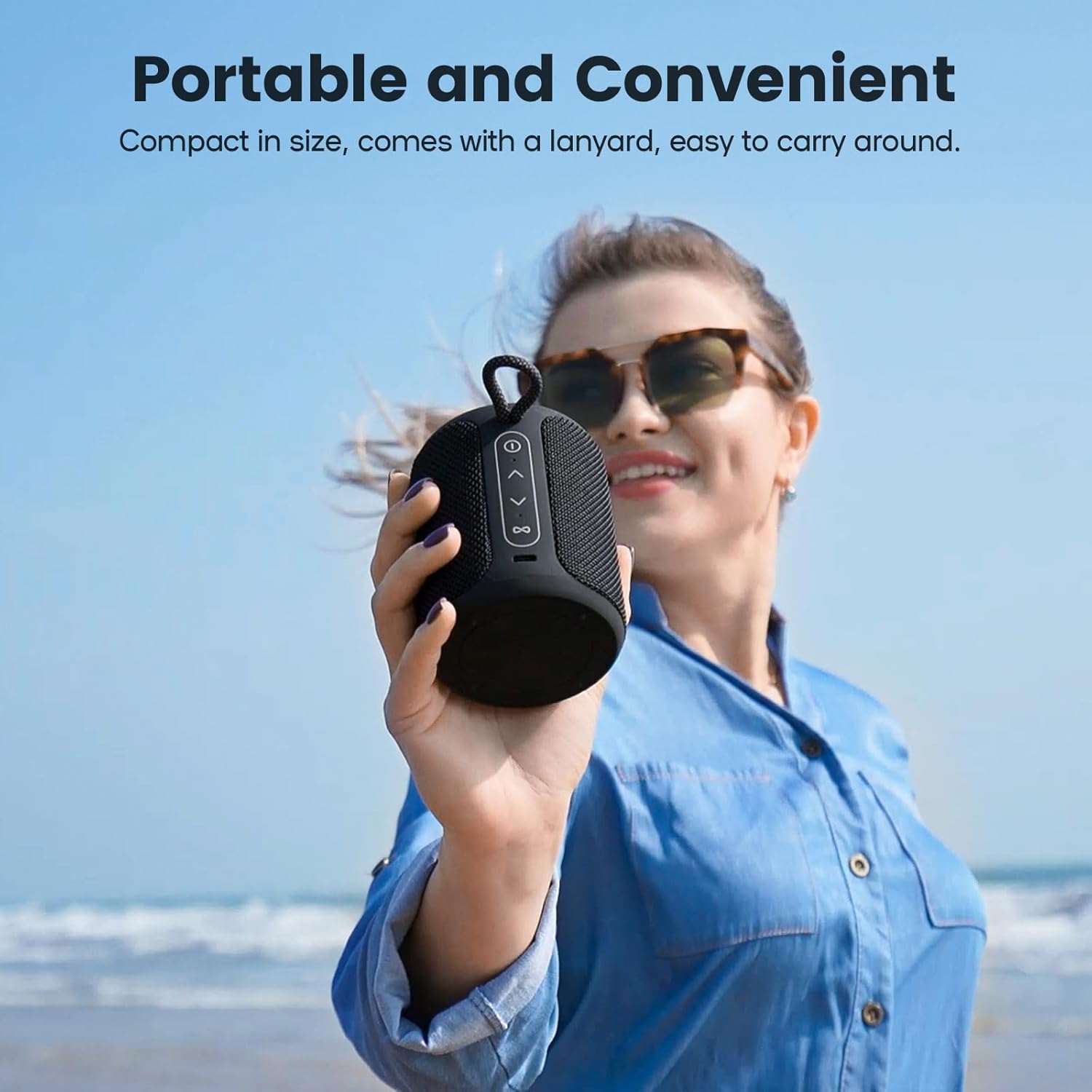 Bluetooth Speaker Wireless,IP67 Waterproof & Dustproof Portable Speaker with Lights,15W Loud Stereo Sound, 2500mAh Battery All Day Playtime, TWS Pairing, BT5.3, Home/Party/Outdoor/Beach (Black) - Image 4