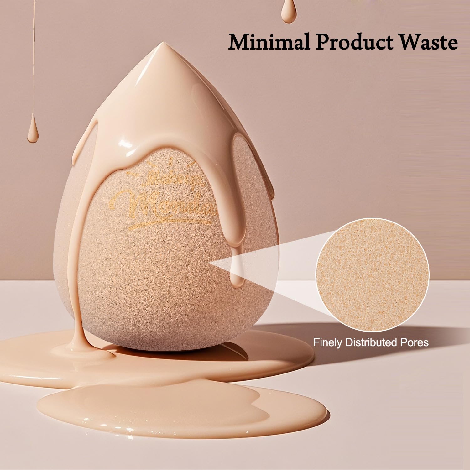 Real Perfection Makeup Sponge Set Blender Sponges, Latex-Free Beauty Makeup Sponges 7 pcs with 1 Travel Container Case for Blending Foundation Liquid Cream and Powder (Beige) - Image 6