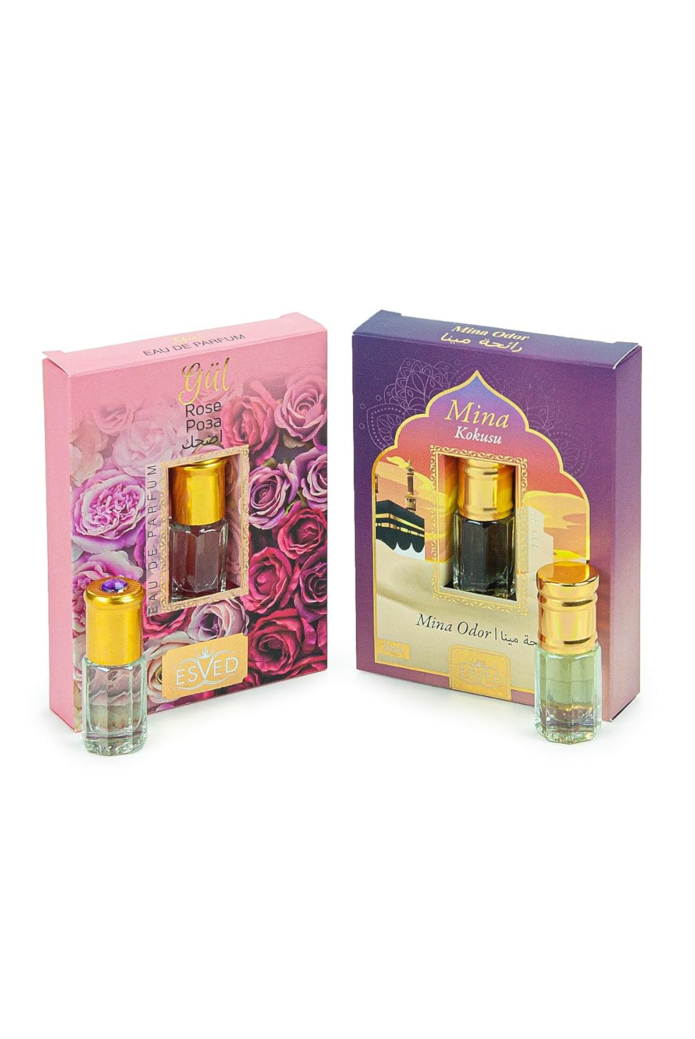 ihvan online, Personal Fragrance, Prayer Rug Fragrance, Islamic Perfume Oil Rollerball for Men & Women, Alcohol Free Sacred Scents for Worship, Pack of 2-6mL / 0.20 Fl Oz, Mina, Rose - Image 2