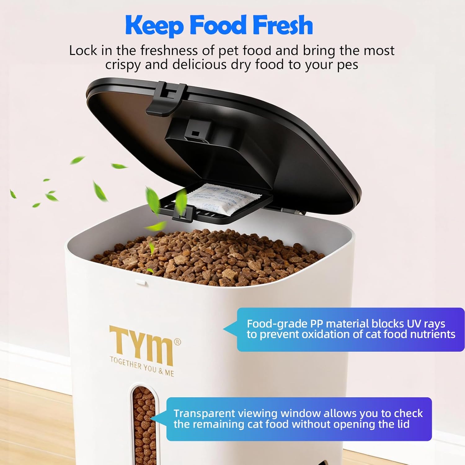 TYM Automatic Cat Feeder with 2 Camera for 2 Cats, 7L Dog Food Dispenser with Night Vision 2K 4MP, 5G WiFi Dual Auto Cat Feeder with Smart App for Multiple Cats & Small Dogs, Detachable for Clean - Image 5