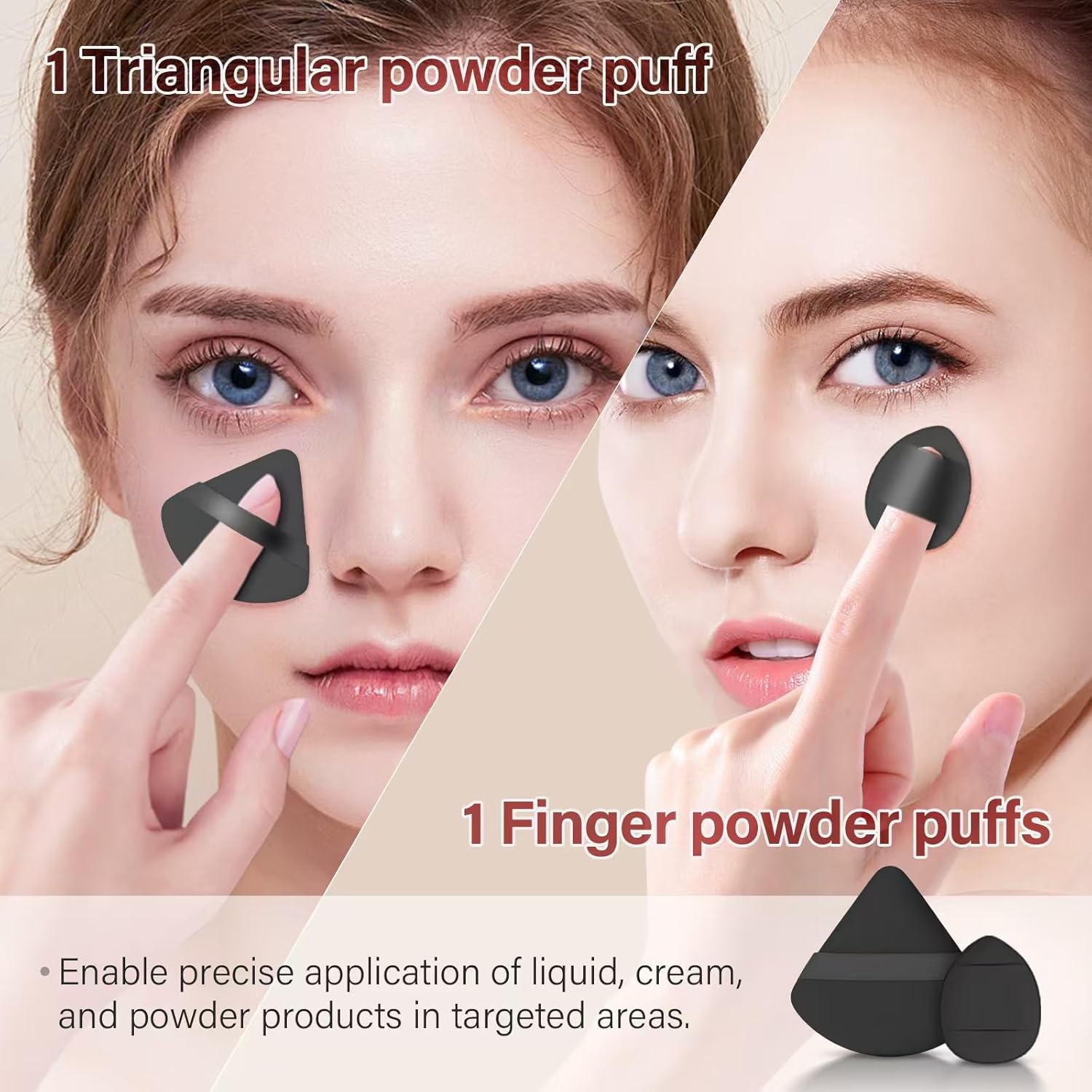 Makeup Brushes Set, Mlemle Professional 25 Pcs Makeup Kit, Include Powder Foundation Concealers Blush Eye shadows 21 Pcs Makeup Brushes and 2 Powder Puff, 2 Makeup Sponge(B02-CreamBlack) - Image 6