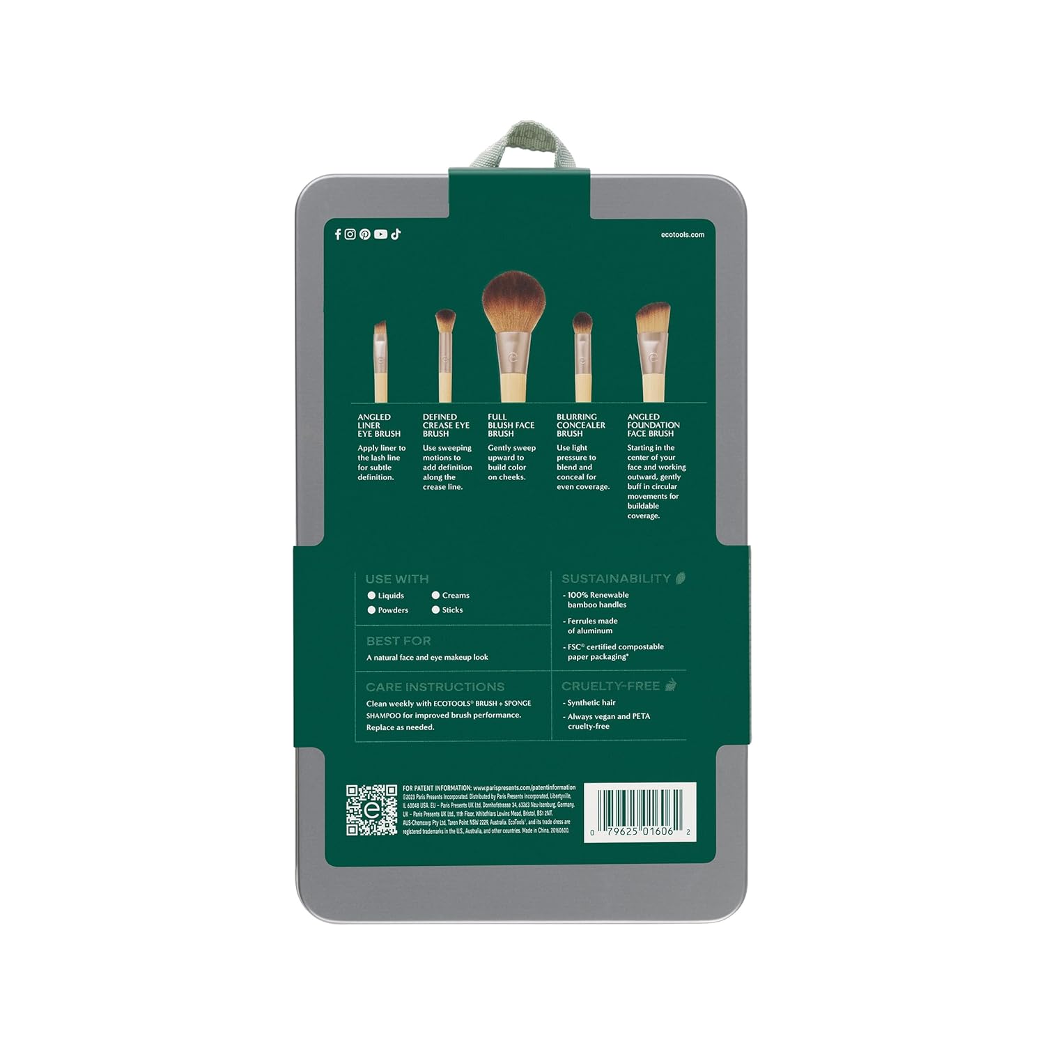 EcoTools 6 Piece Start The Day Beautifully Makeup Brush Set, Makeup Brushes For Eyeshadow, Blush, Concealer, & Foundation Application, Eco-Friendly, Gift Set, Synthetic Hair, Vegan & Cruelty-Free - Image 10