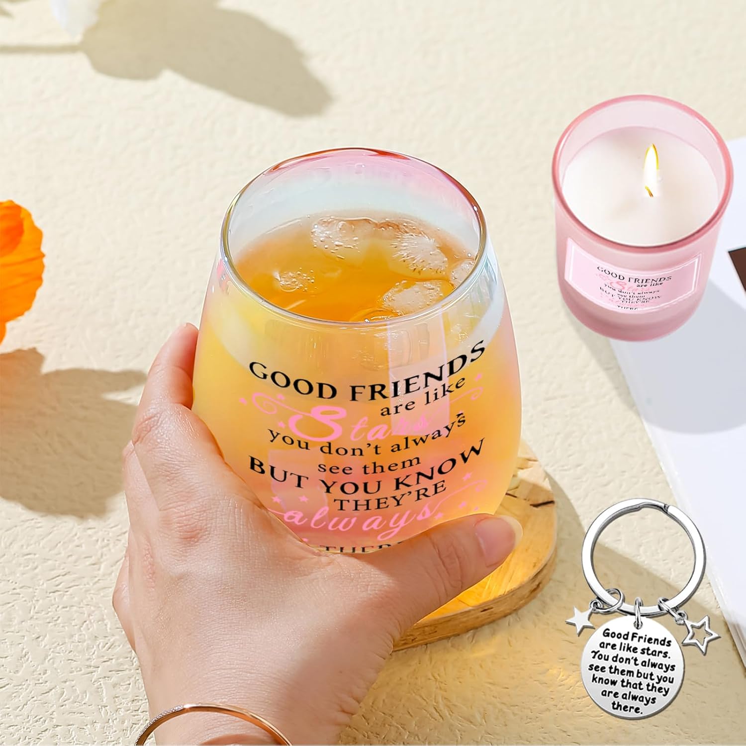Friendship Gifts for Women Wine Glasses Drinking Personalised Birthday Gifts for Friend Men Special Friends Gift Leaving Gift for Her Colleague Best Friend - Image 3