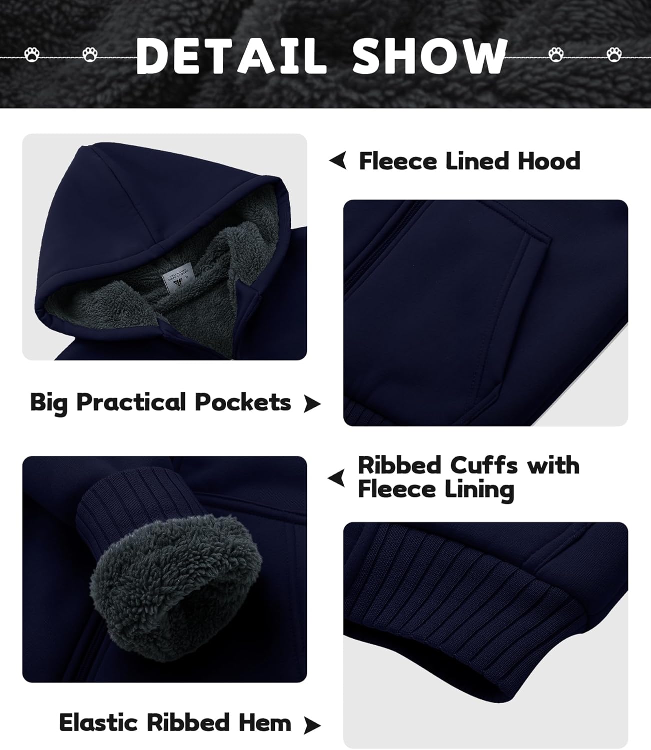 SWISSWELL Unisex Boys Girls Fleece Hoodie Sherpa Lined Jacket Zip Up Hooded Sweatshirt Winter Outerwear for Kids - Image 5