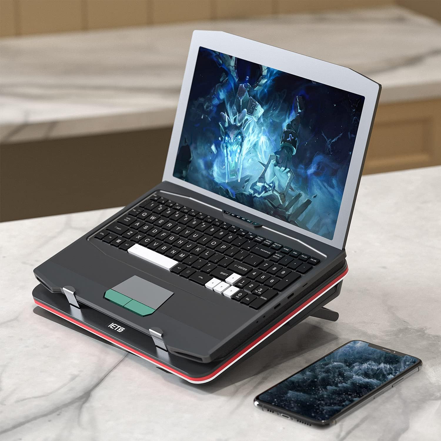 GT500 Powerful Turbo-Fan (4200 RPM) Laptop Cooling Pad with Infinitely Variable Speed,Seal Foam for Rapid Cooling Gaming Laptop,Dust Filter for Protect Laptop,13-17.3inch Laptop Cooler - Image 7
