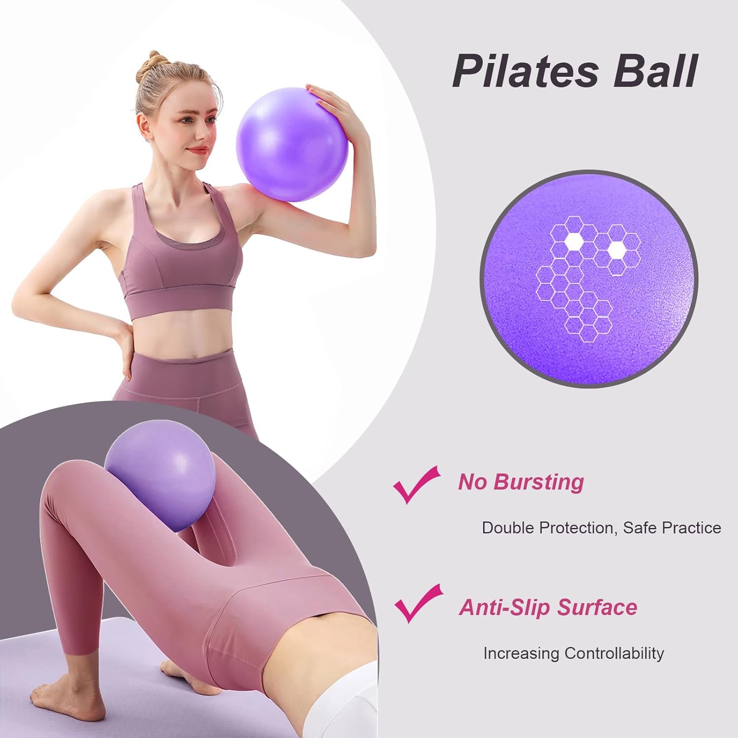 Pilates Ring and Ball Set 12 Inch Magic Circle Pilates Ring with 3 Resistance Bands Home Pilates Kit for Women Workouts Pilates Set for Beginners, Fitness Gift - Image 3