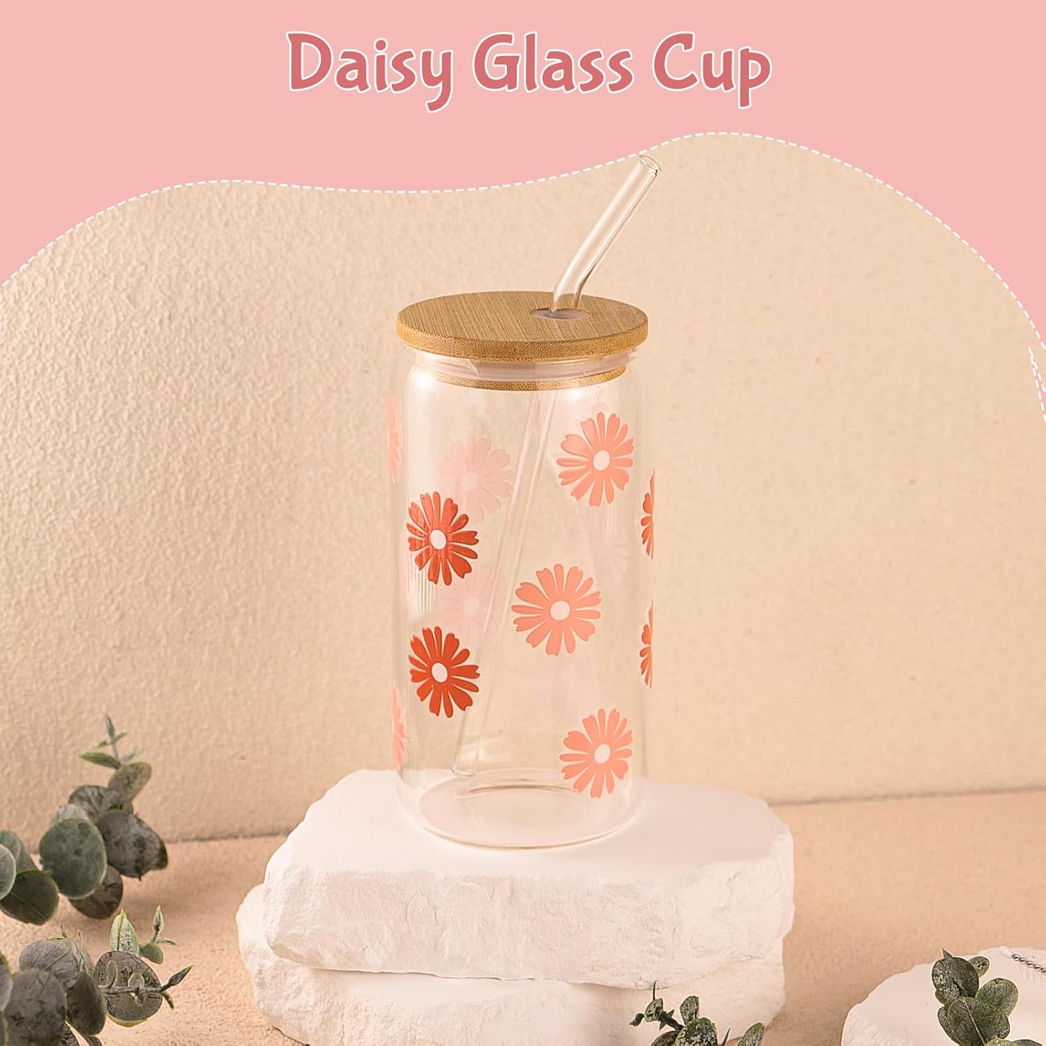Birthday Gifts For Women, Teen Girl, Her, Happy Birthday Gift Box For Girl, Women, Sister, Daughter, Friends, Cute Daisy Aesthetic Glass Cups Gift Set 7pcs - Image 8
