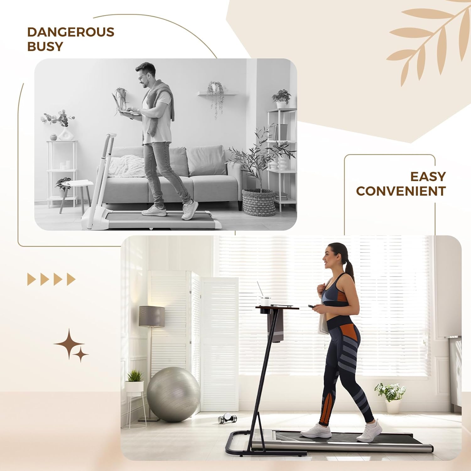 Weysat Treadmill Desk Adjustable Standing Workstation for Walking Pad & Exercise Bike, Indoor Cycling Trainer Desk with Cup Holder Tablet Slot, Fitness Laptop Workstation for Home Office - Image 4