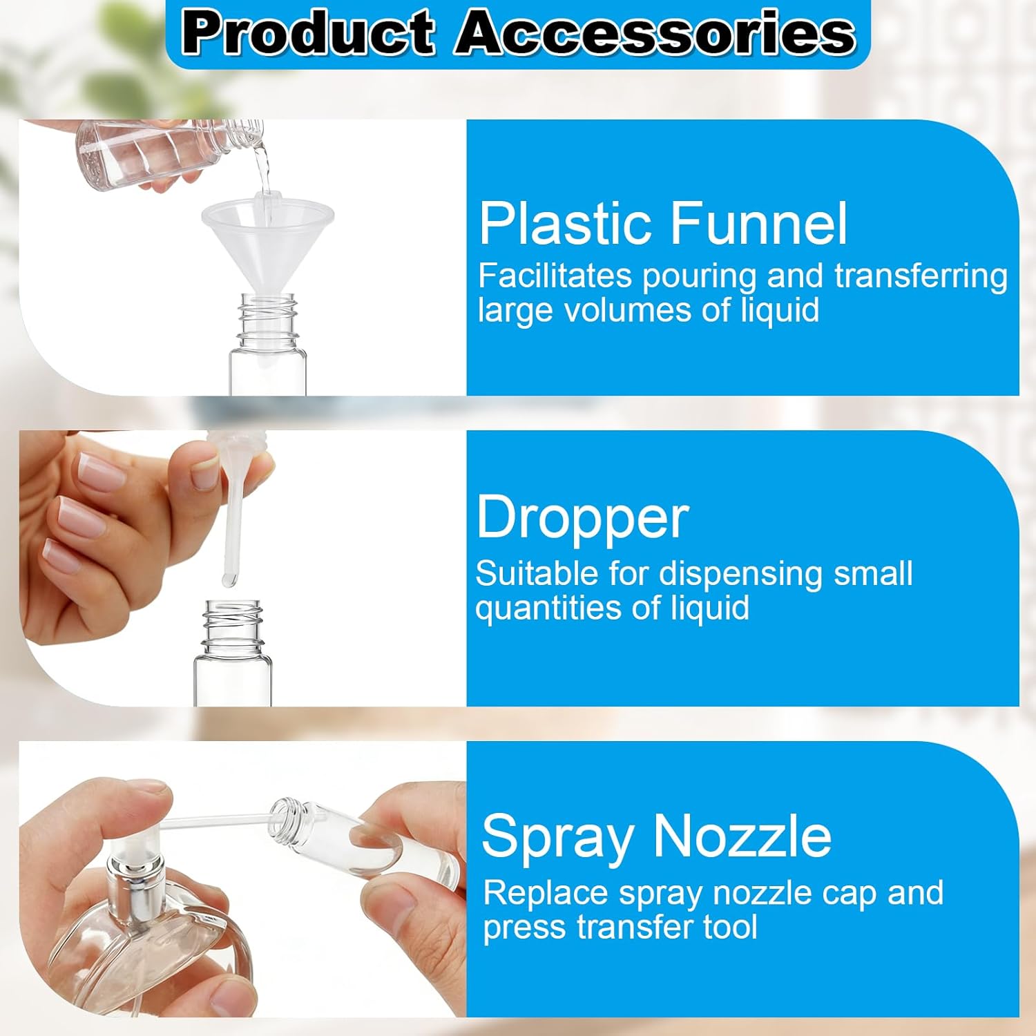 vivinin 8ML Perfume Travel Refillable Atomizer, 3PCS Travel Perfume Bottle Refillable, Portable Empty Cologne Dispenser for Men and Women - Standard Travel Size - Image 3