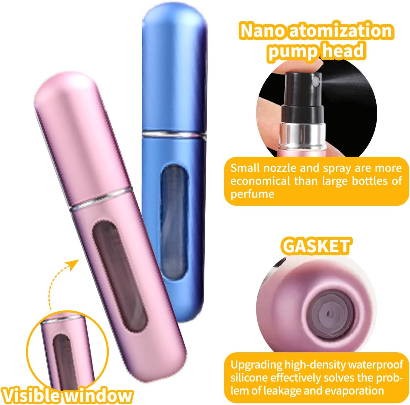 Perfume travel refillable,6Pcs 5ml Mini perfume bottle,Portable perfume bottles refillable for Women Men Small Mister Spray Bottle, for Travel and Outgoing - Image 4