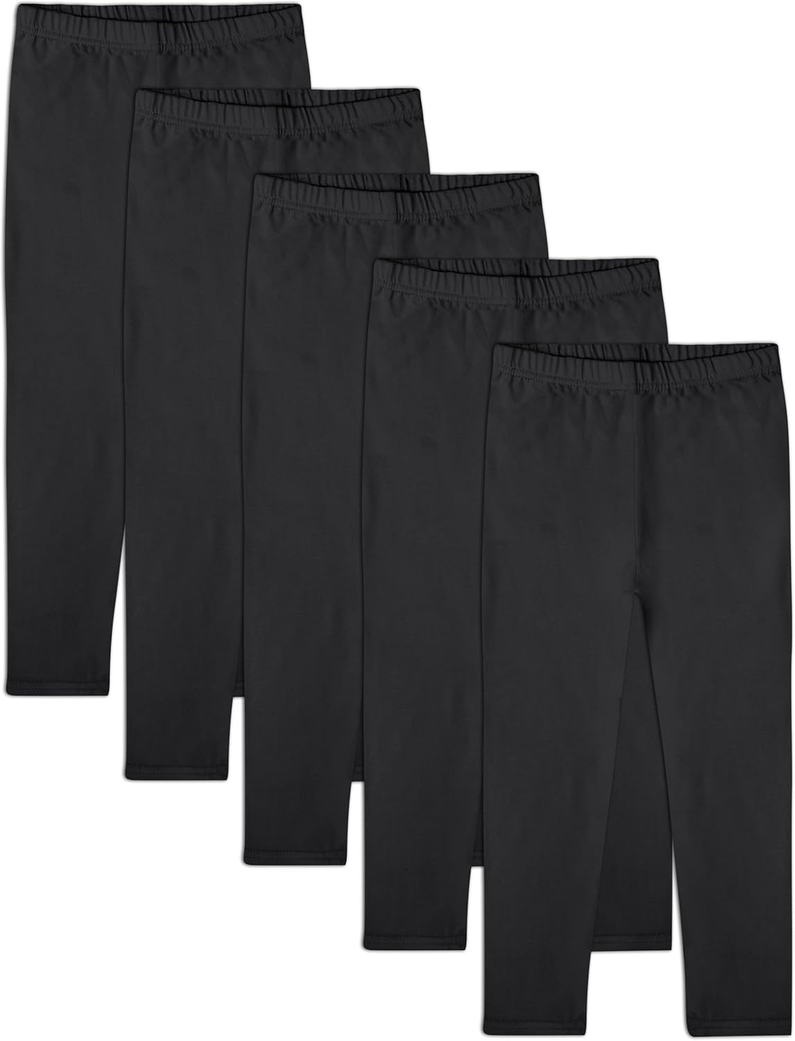 FEQO 5 Pack Toddler and Baby Girls Cotton Leggings Pants Full Length Basic Leggings Stretchy Legging Tight Pants