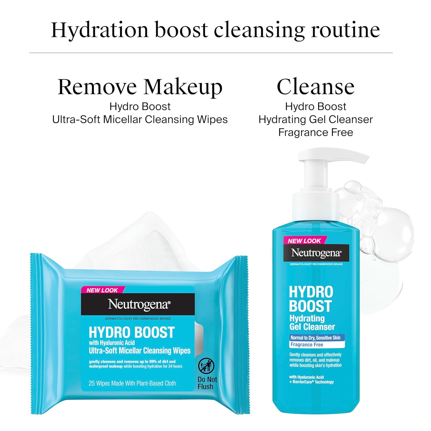 Neutrogena Hydro Boost Face Wash, Fragrance Free, Hydrating Facial Cleanser with Hyaluronic Acid, Daily Foaming Face Wash & Makeup Remover, Hypoallergenic Gel Cleanser, 7.8 fl. oz - Image 2