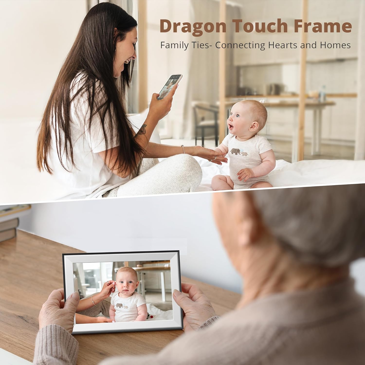 Dragon Touch 10.1'' WIFI Digital Picture Frame - 1280*800 HD IPS Touch Screen Digital Photo Frame Display, Auto-Rotate, Share Photos/Videos Instantly via Free App Best Gifts for Birthday, Wedding, Mom - Image 3
