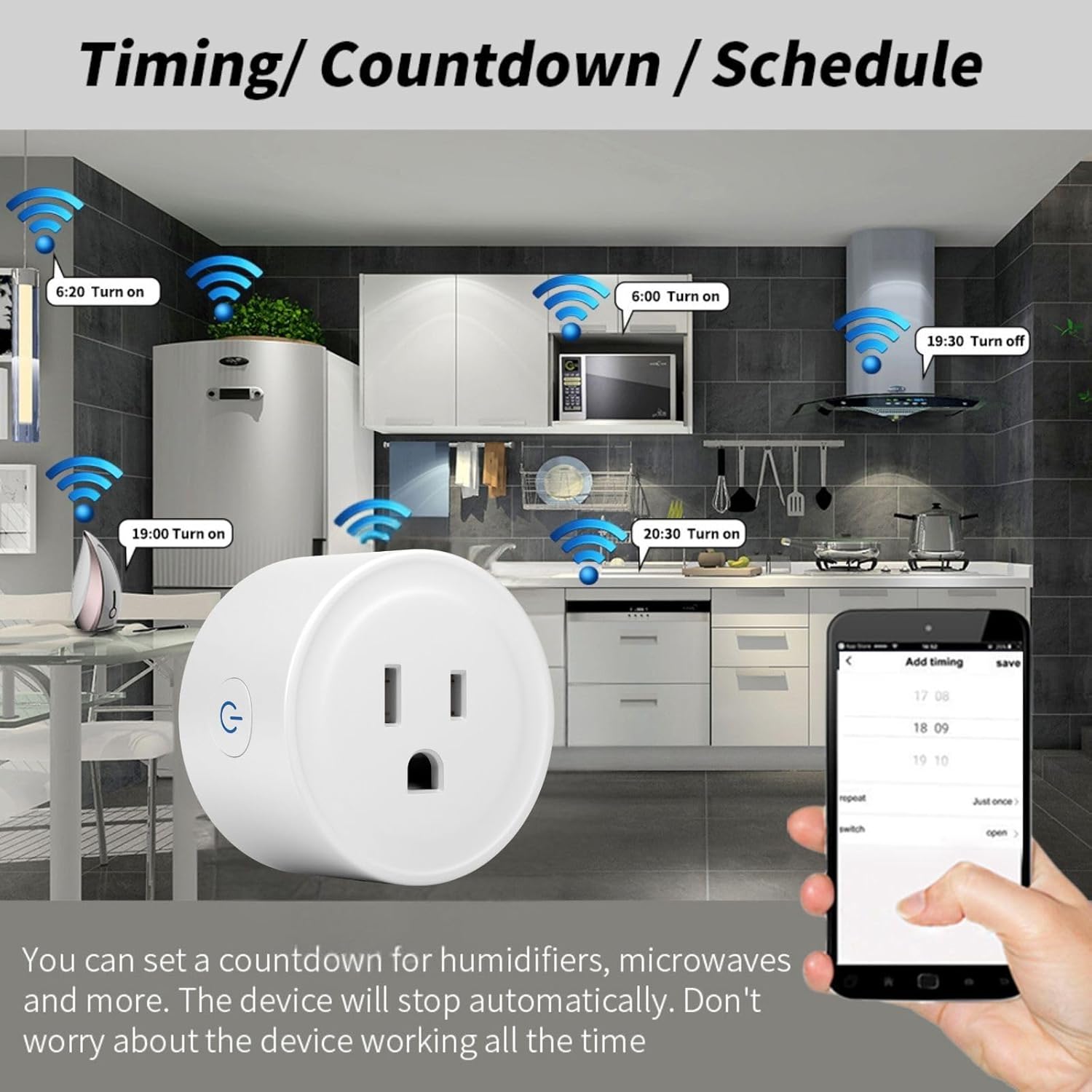 WiFi Smart Plug | Compatible with Alexa & Google Home | WiFi Outlet for Remote Control & Timer and Schedule Function | No Hub Required | Safety Certified (2Pack) - Image 4