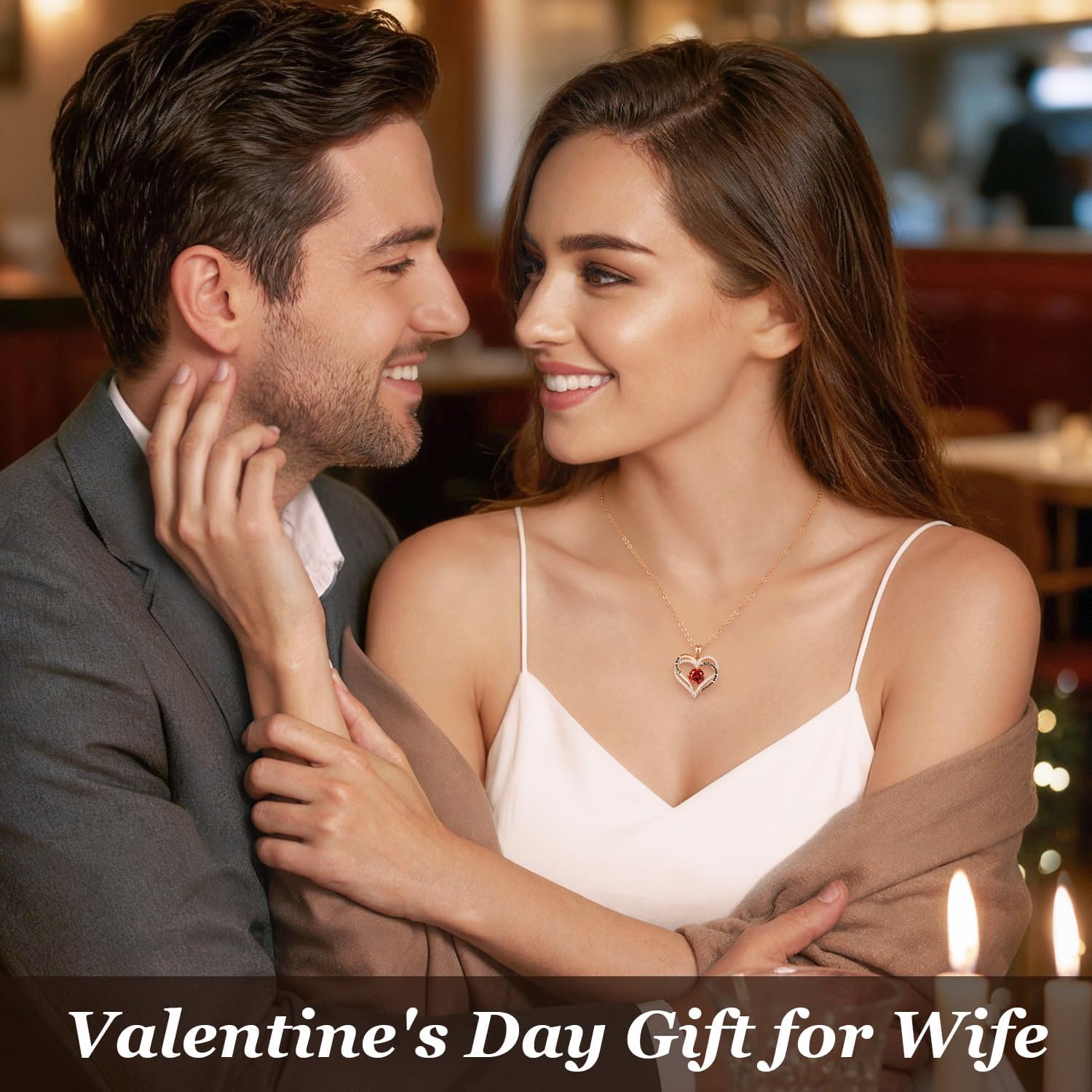 CDE Valentine's Day Gift Forever Love Heart Necklaces for Women, Wedding Anniversary, Birthday Mothers Christmas Day Gifts for Mom, Mother, Wife, S925 Silver Jewelry with Birthstone Pendant - Image 3