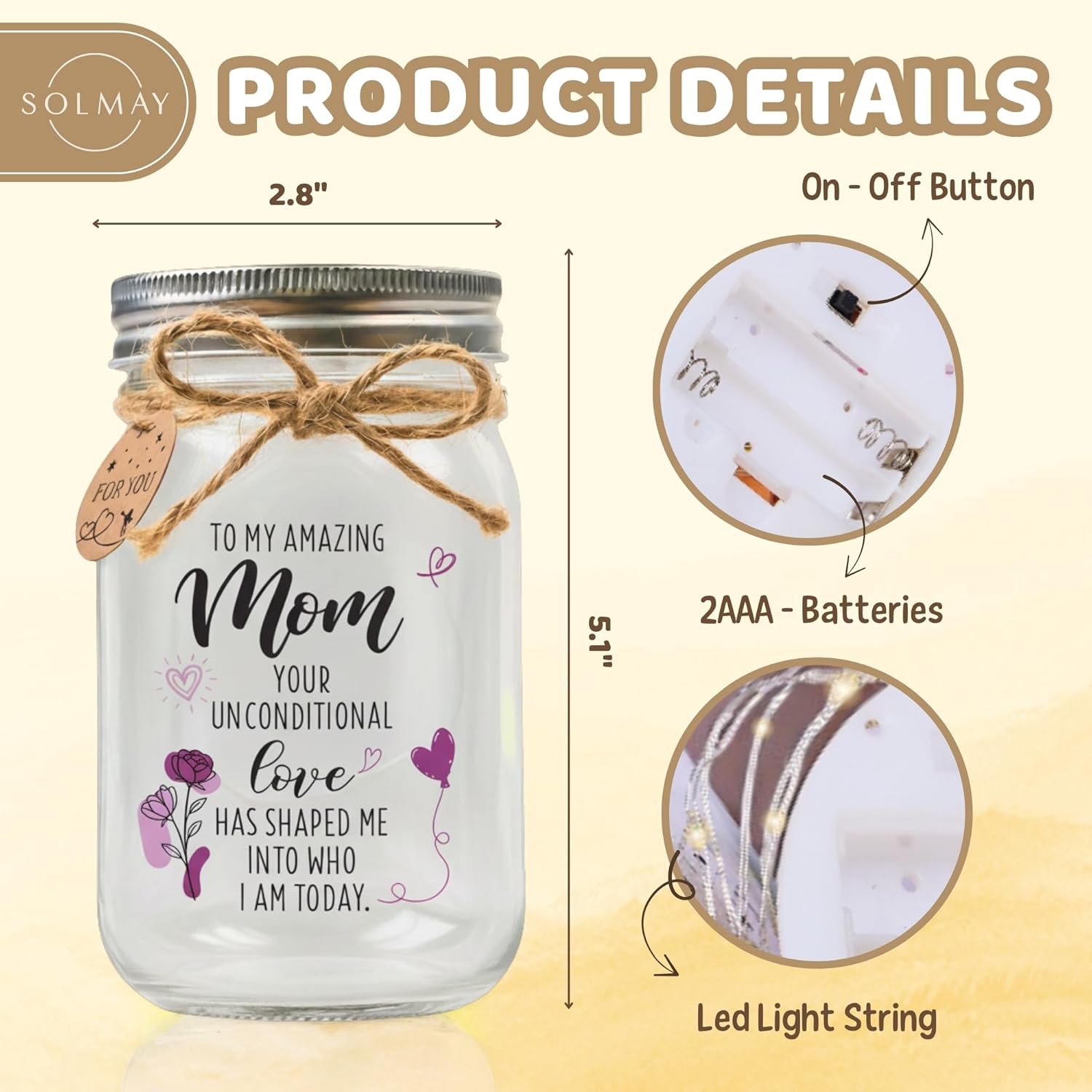 SOLMAY Mom Gifts from Daughter or Son – “To My Mom” Sentimental Keepsake, Birthday Gifts for Mom, Mothers Day Gift Ideas for Mother, Meaningful Present for Women, Mothers Day Gift For Mom - Image 4