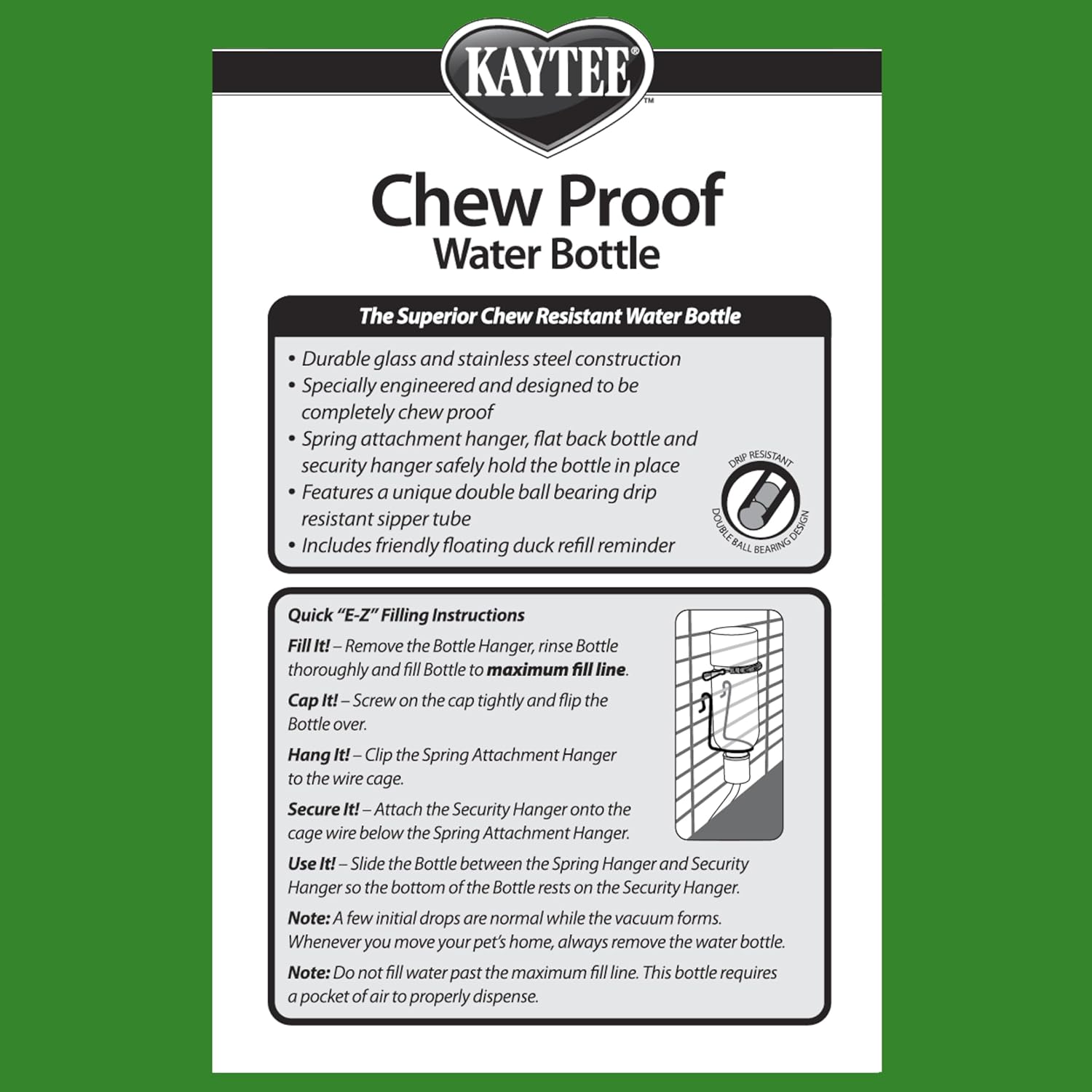 Kaytee Chew-Proof Water Bottle for Pet Ferrets and Rabbits, 26 oz - Image 6