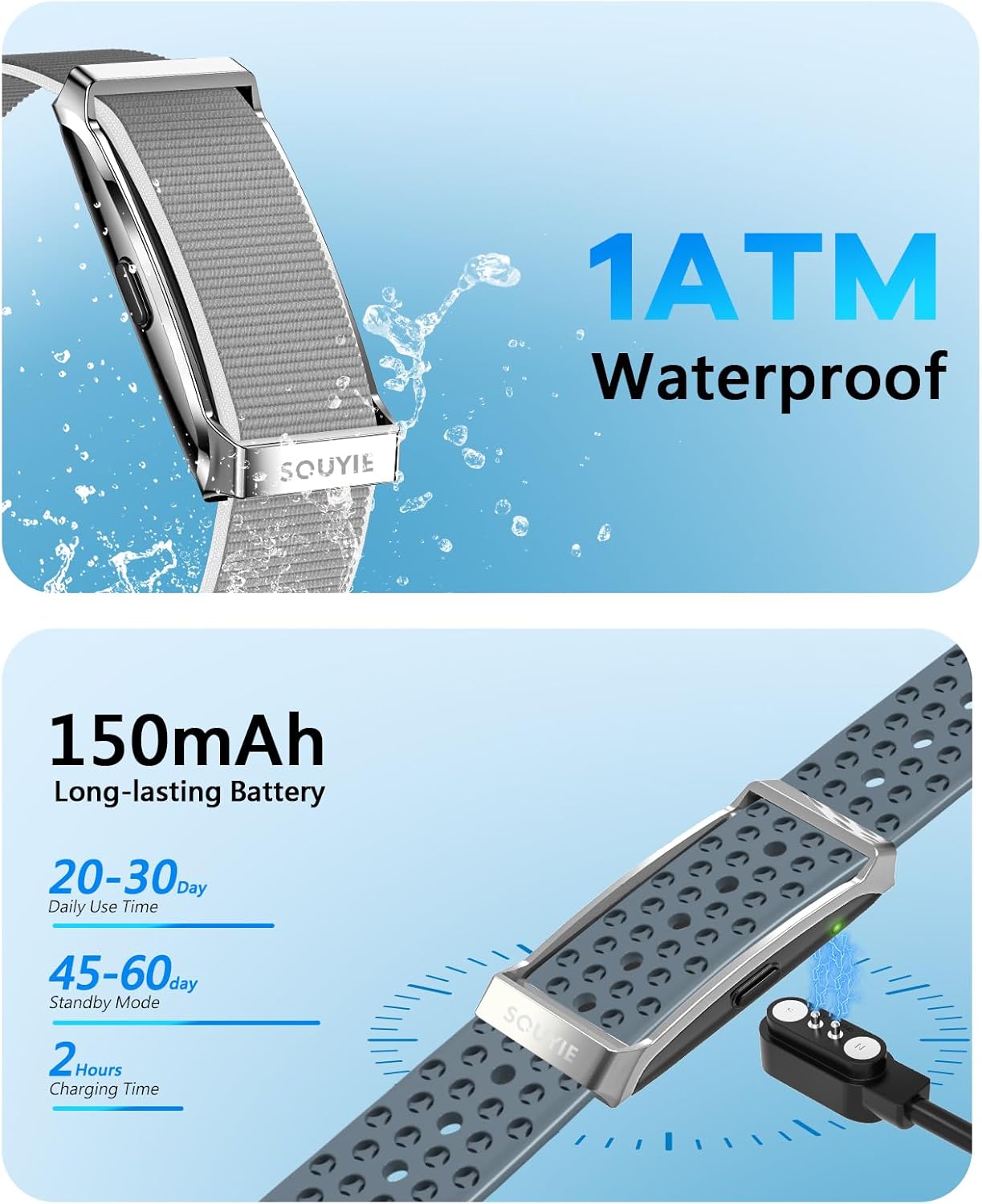 Smart Bracelet for Men Women, Health Activity Fitness Trackers, 24H Sleep Tracker, 24/7 Continuous Heart Rate/Blood Pressure/HRV/Stress Monitor, 170+ Sports Modes Smart Wristband with 2 Bands Free APP - Image 7