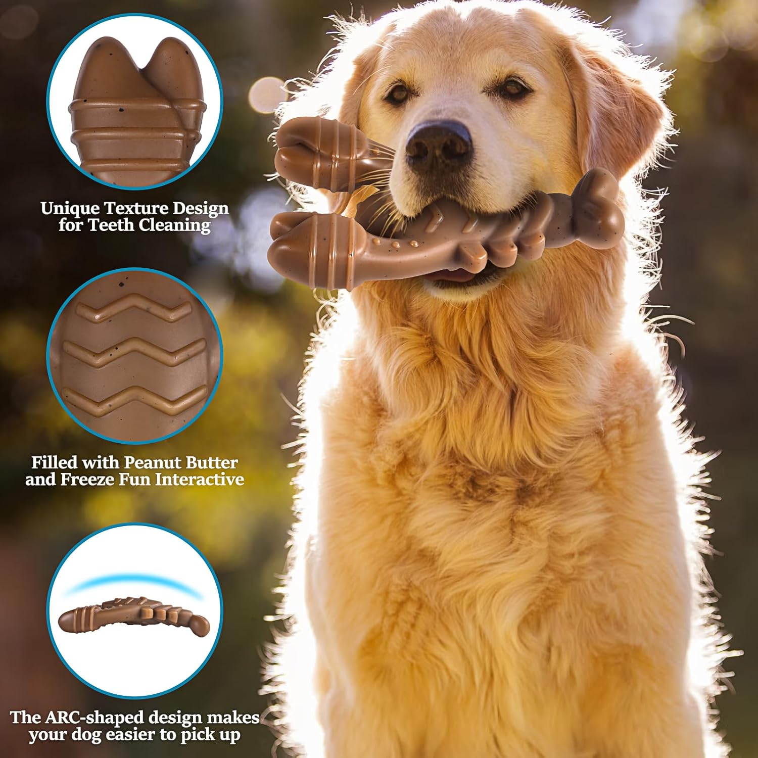 NEZIN Dog Toys for Aggressive Chewers, Indestructible Toys for Large Dogs, Dog Chew for Large Medium Small Breed, 3 Pack Super Chewer with Tough Nylon, Gift for Dogs - Image 3