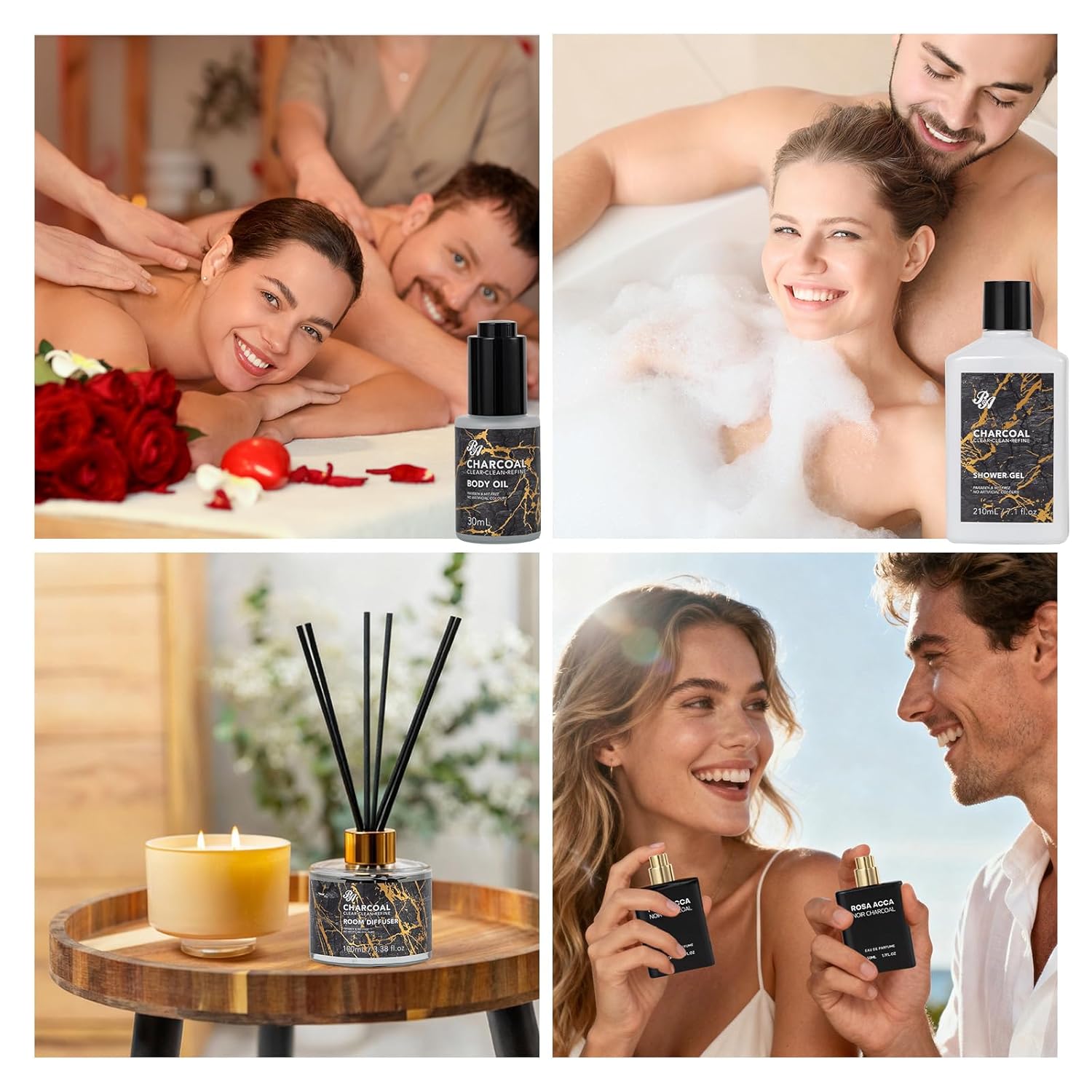 35 Pcs Charcoal Bath & Body Gift Basket for Women & Men, Mother's Day Gifts, Face Skin Care Kit, Home Spa Basket Gift, Self-Care Gift, Bath Bomb, Birthday, Christmas, Anniversary, Valentines, Wife - Image 5
