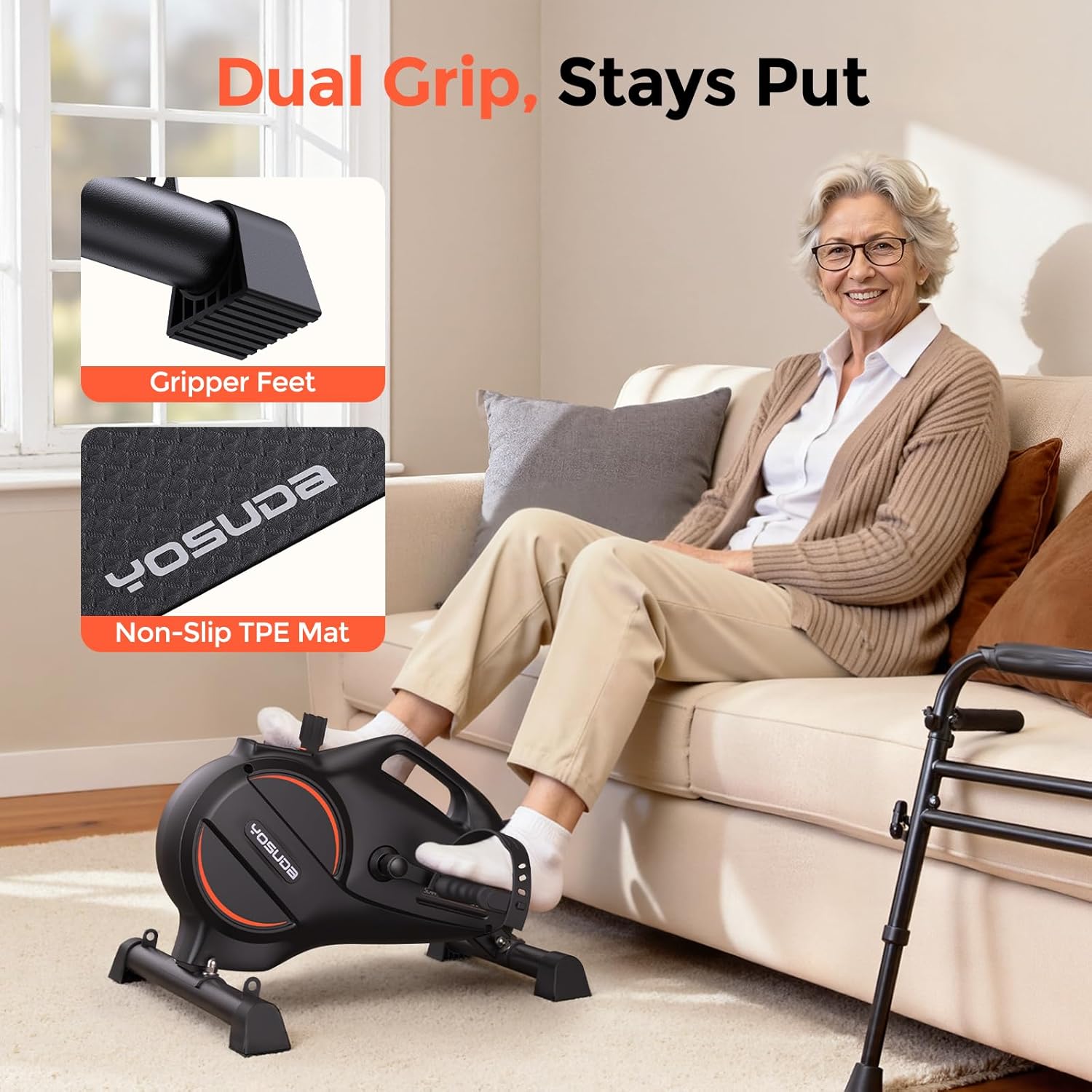 YOSUDA Under Desk Bike Pedal Exerciser - Magnetic Mini Exercise Bike, Desk Pedal Bike for Home/Office Workout - Image 3