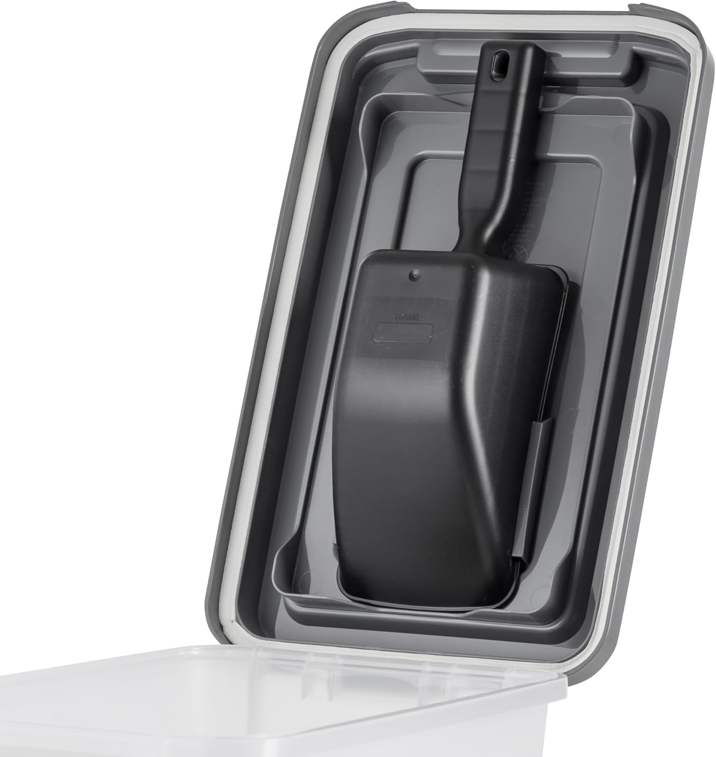 IRIS USA Dog Food Storage Container, Airtight Lid, 2-Cup Scoop, Up to 13 Pounds Pet Food Storage, Versatile Pet Food Bin, Treats, BPA Free, Dark Gray - Image 9