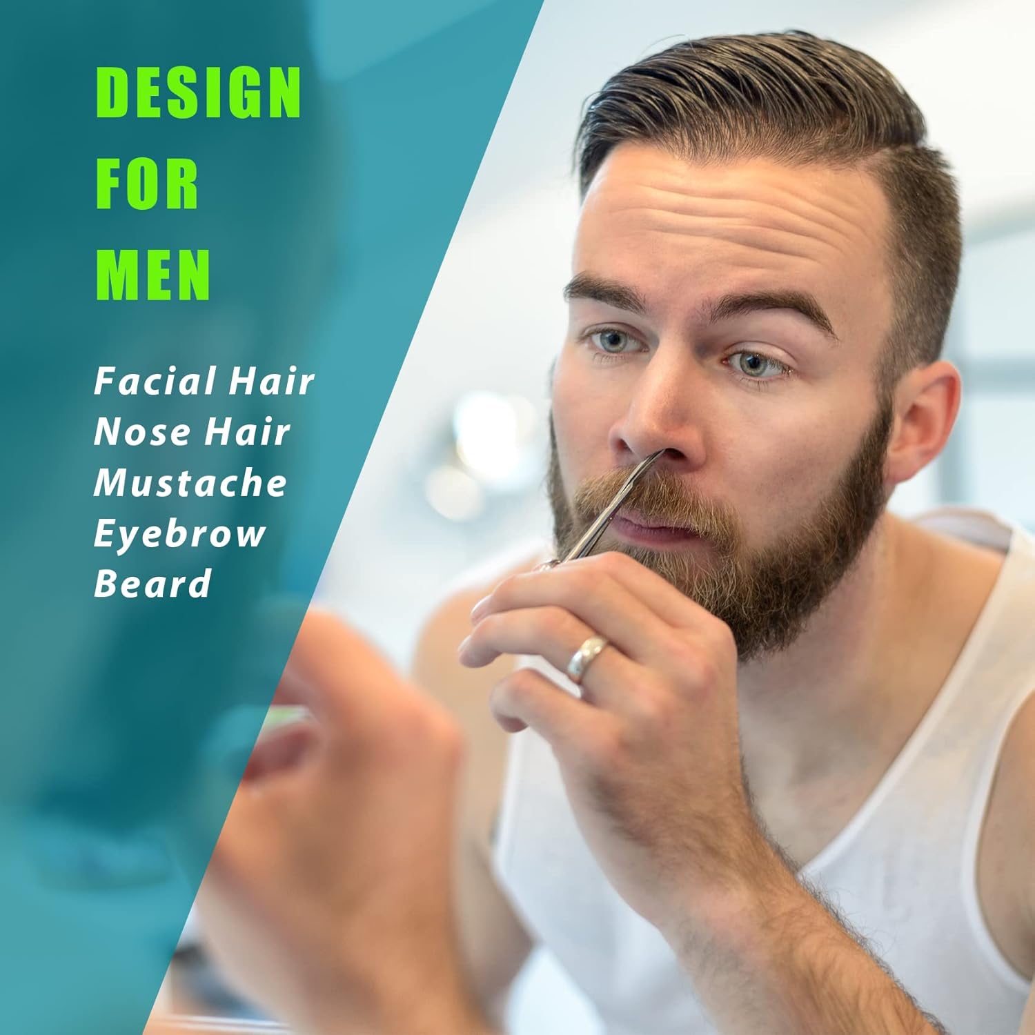 Facial Hair Small Grooming Scissors For Men Women - Eyebrow, Nose Hair, Mustache, Beard, Eyelashes, Ear Trimming Kit - Curved and Rounded Safety Tip Clippers For Hair Cutting - 2PCS Silver - Image 6
