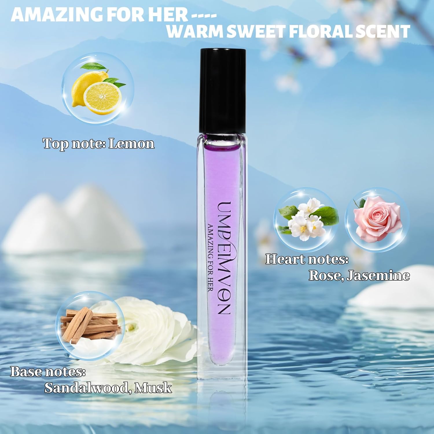 Roll On Perfume Oils for Women Long Lasting, Pheromones Perfume Body Oil, Travel Size 0.33 Fl. Oz - Image 2