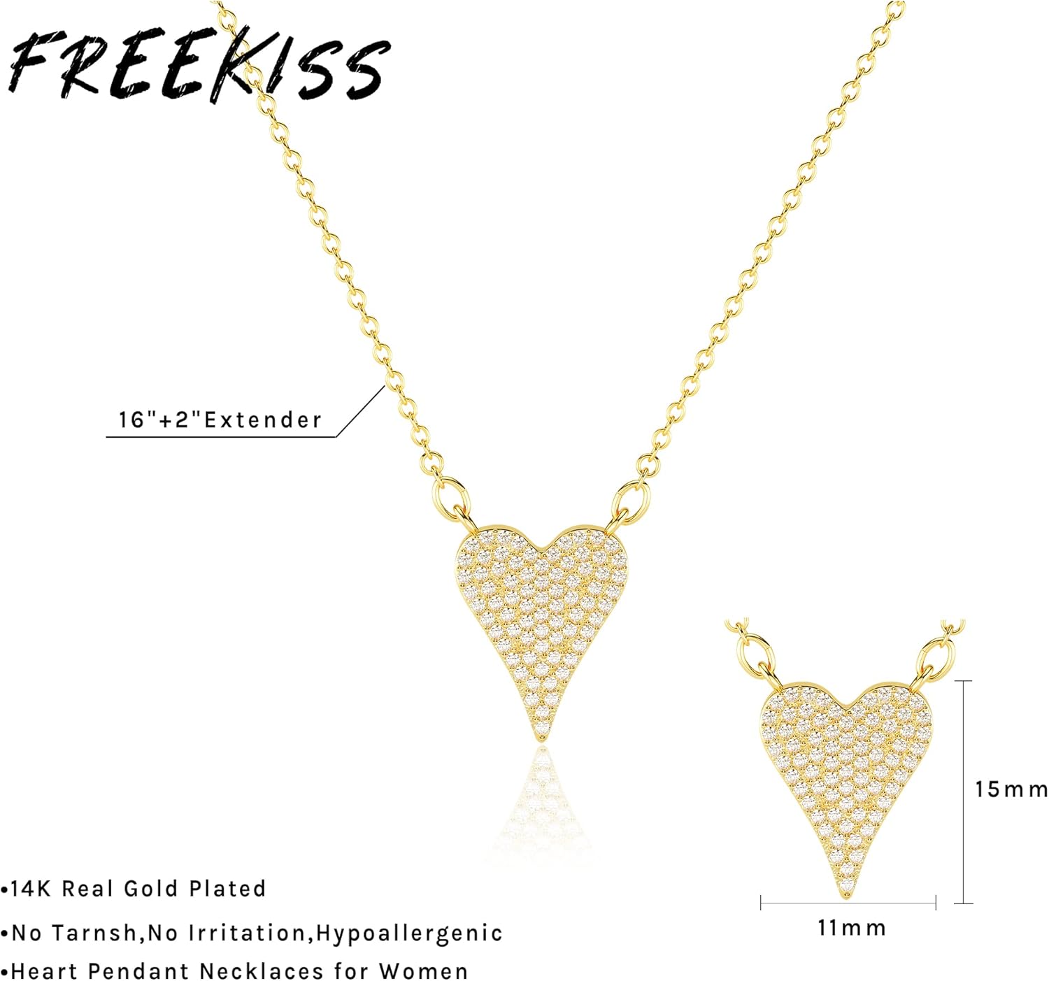 Freekiss Gold Pendant Necklace for Women, Dainty Diamond Necklaces for Women Simple 14K Gold Plated Paperclip Choker Necklaces Cute Minimalist Open Oval Necklaces Gold Jewelry for Women Gifts - Image 5