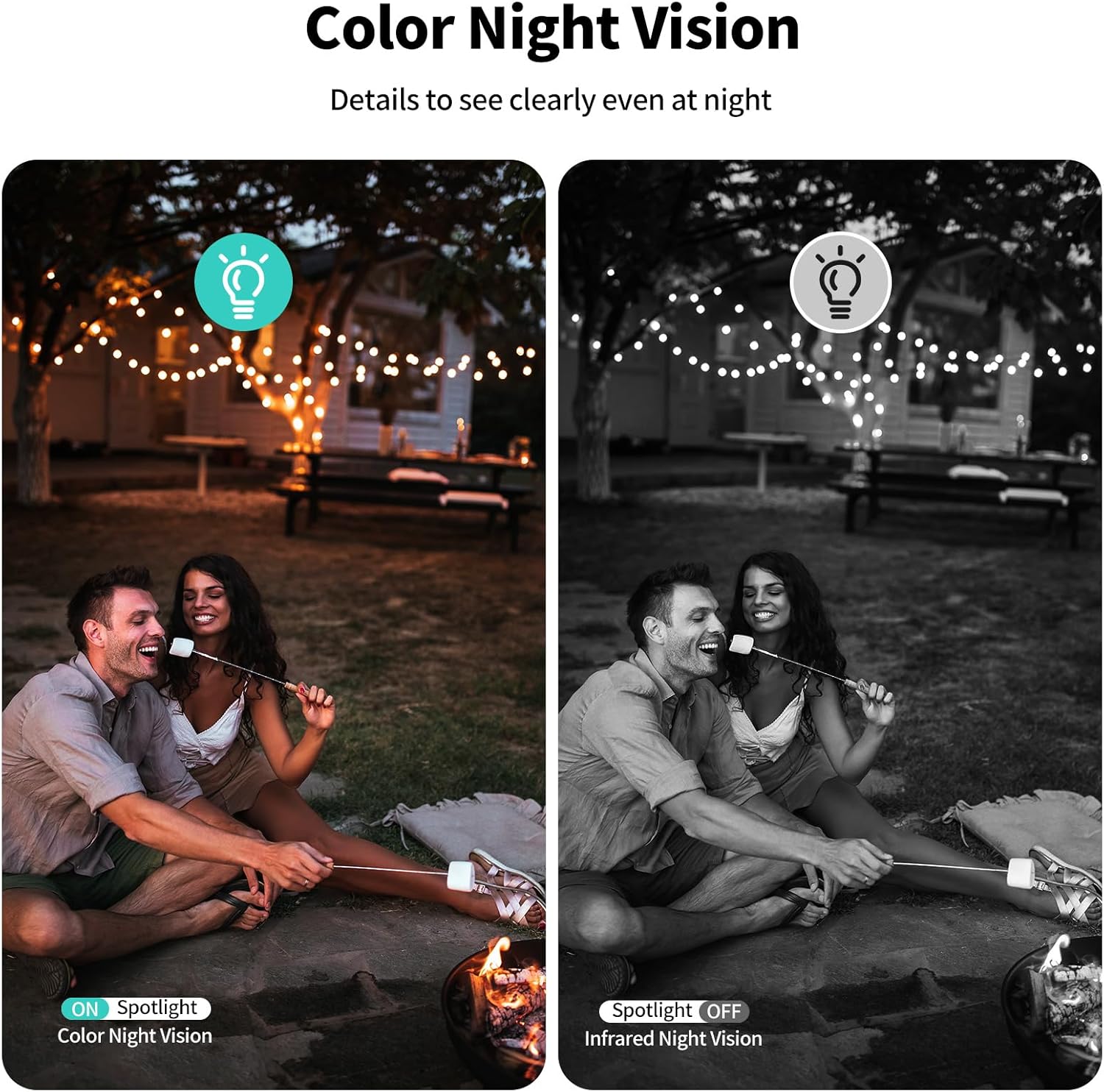 Security Cameras Wireless Outdoor,2K Indoor WiFi Wireless Cameras,Outside Battery Powered Camera for Home Security,AI Motion Detection,Color Night Vision,Spotlight,Siren Alarm,SD/Cloud Storage,2 Pack - Image 4