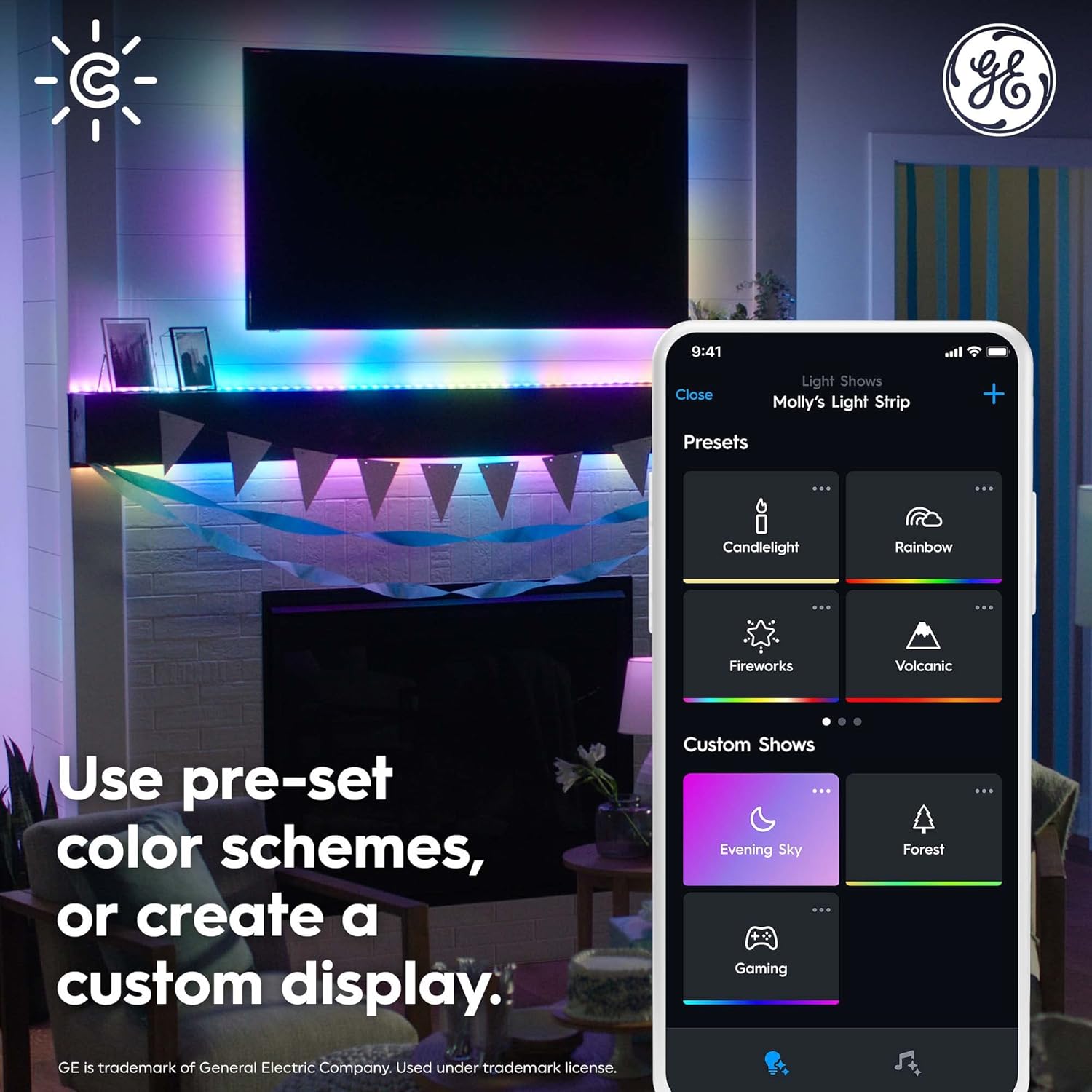 GE Cync Dynamic Effects Smart LED Light Strip with Music Sync, Color Changing WiFi Lights, Indoor Light Strip, Compatible with Alexa and Google Home, 32ft and Power Supply - Image 3