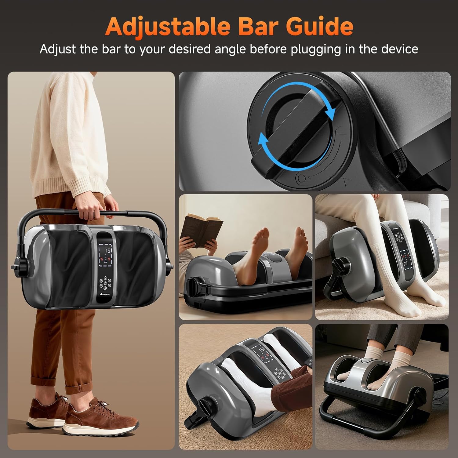 2026 Upgraded Foot Massager with Heat - Shiatsu Deep Kneading Machine for Plantar Fasciitis, Neuropathy & Circulation - 5 Intensities, 4 Modes - Ideal Gifts for Women & Men - Image 8