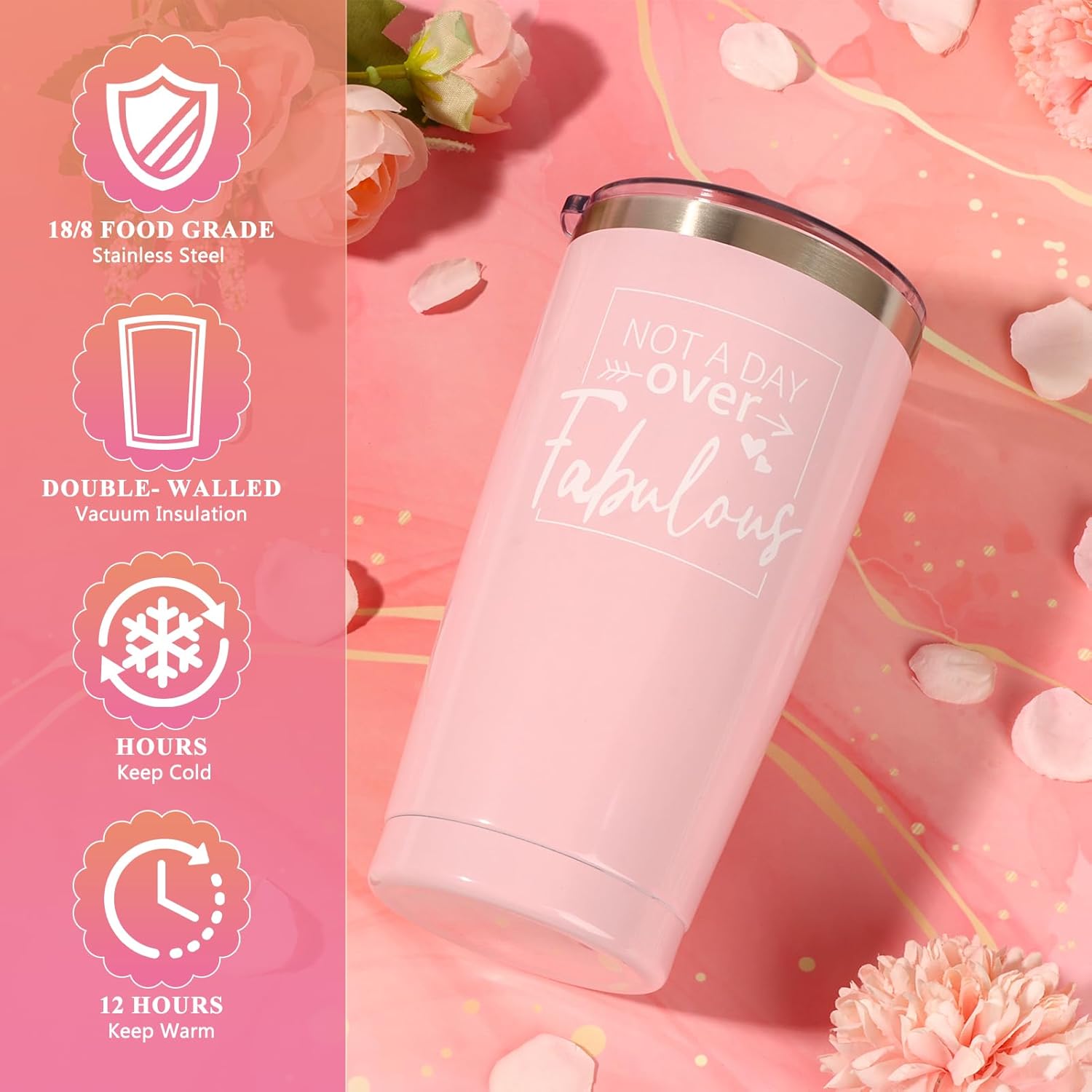 Birthday Gifts for Women Friendship, Pink Relaxing Spa Gifts Basket Set for Women, Self Care Gifts Unique Happy Birthday Gift Idea for Mom Her Best Friends Sister Wife Girlfriend Coworker Teacher - Image 4