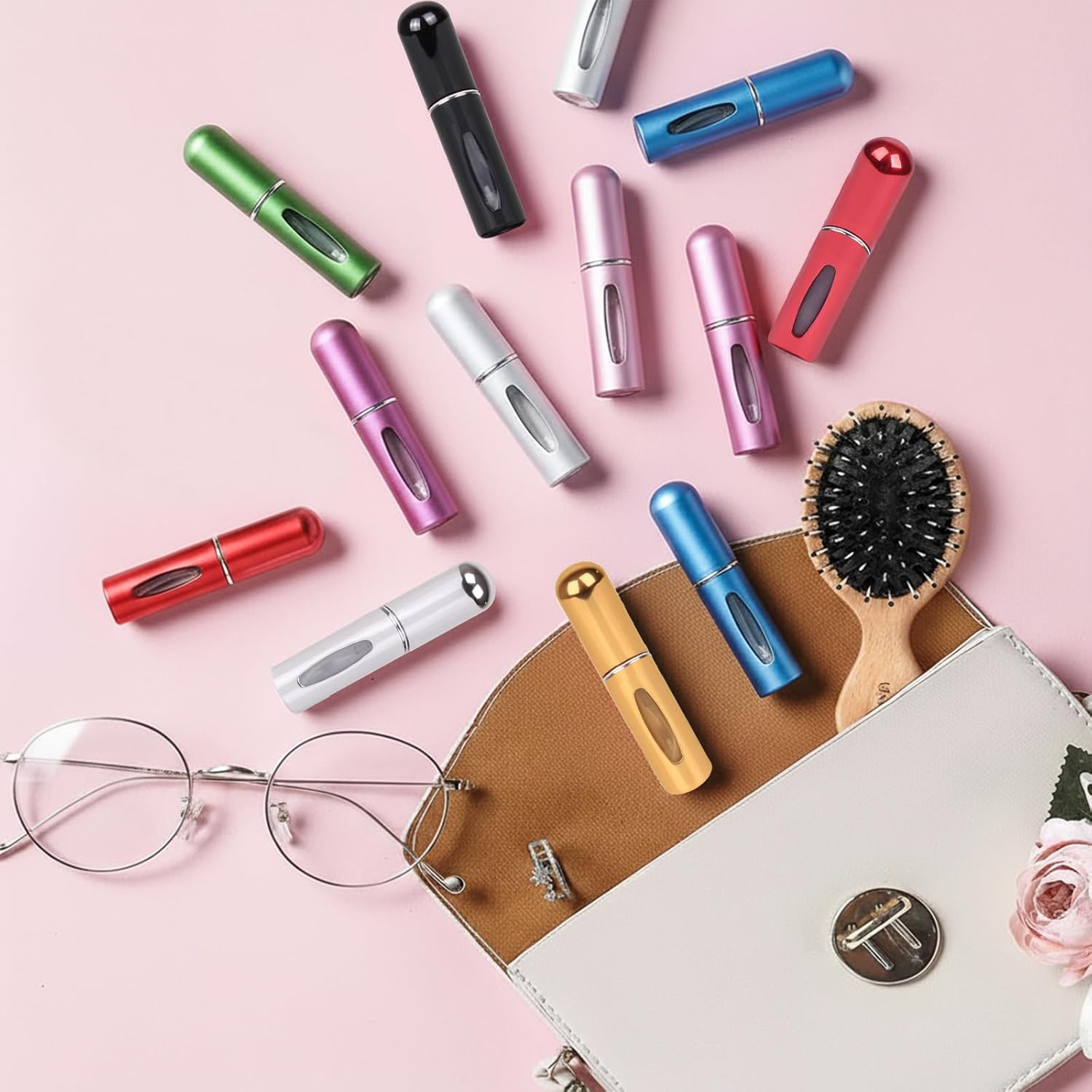 12 PCS Travel Refillable Perfume Atomizer Bottles,5ml Mini Portable Spray Bottles for Travel Accessories,Multicolor Perfume Containers - Image 8