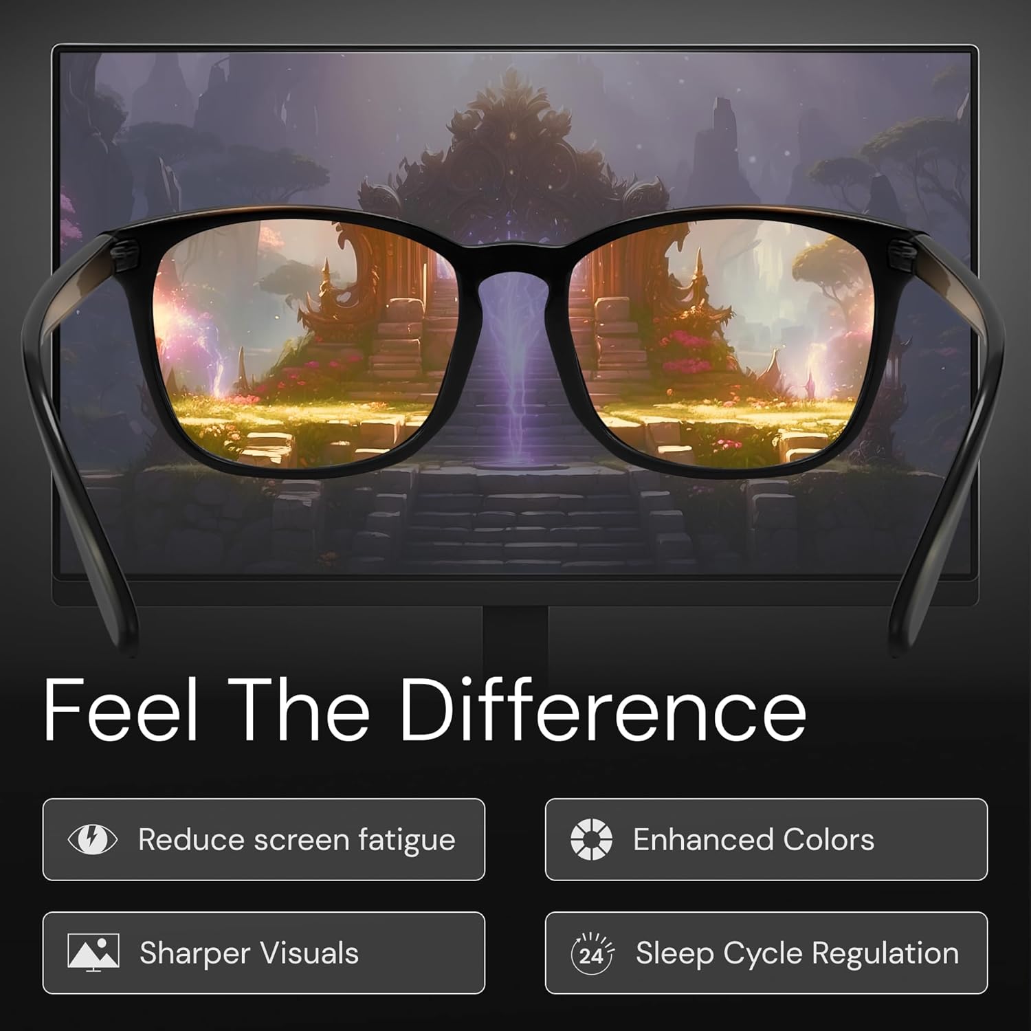 livho Gaming Blue Light Blocking Glasses for Better Sleep, Premium Night Driving, Computer Blockers for Man & Woman - Image 3
