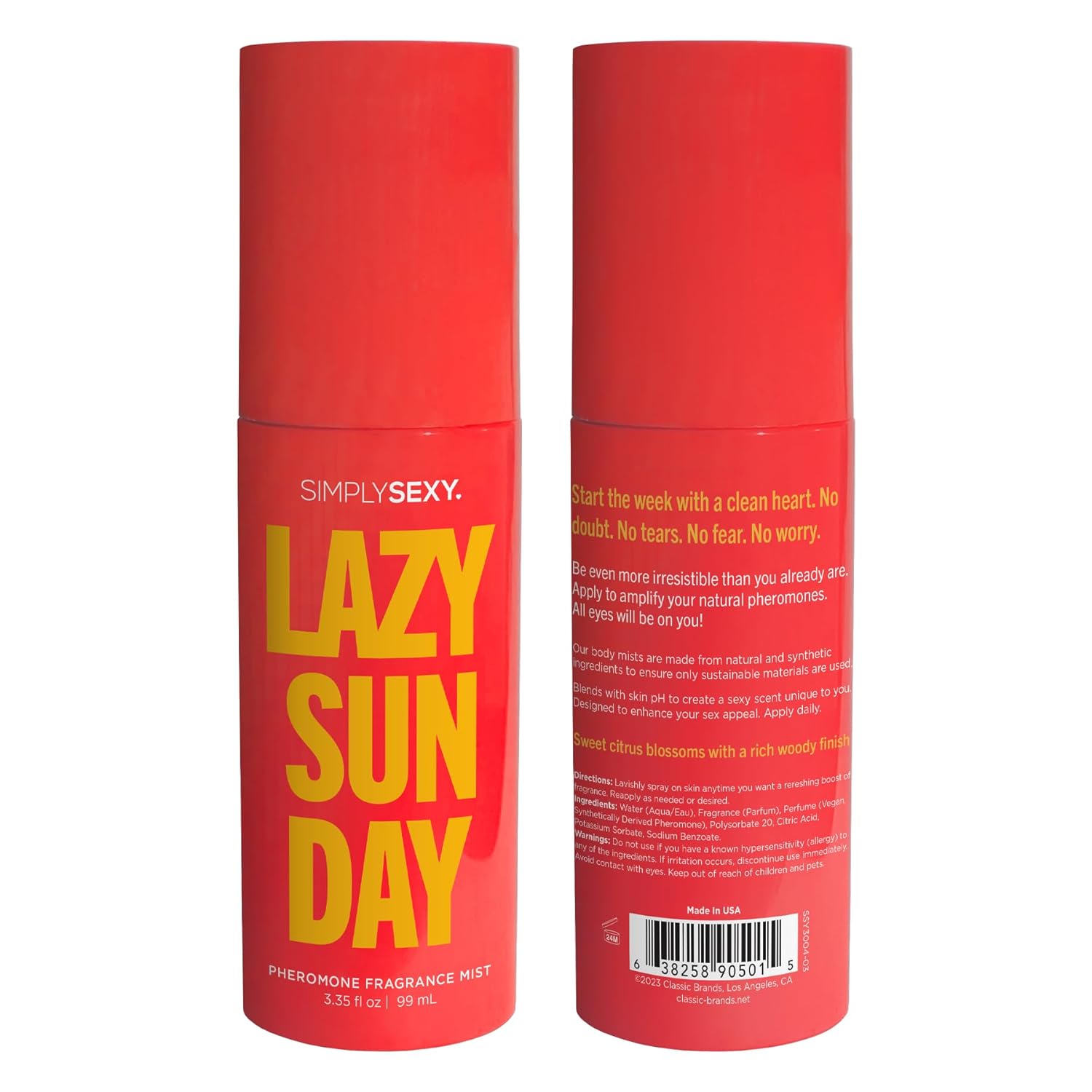 SIMPLY SEXY Affirmations Lazy Sunday Pheromone Body Mist for Women - Citrus Floral Woody Scent with Notes of Citrus Accord, Orange Blossoms and Luscious William Pear - 3.35 fl oz - Image 5