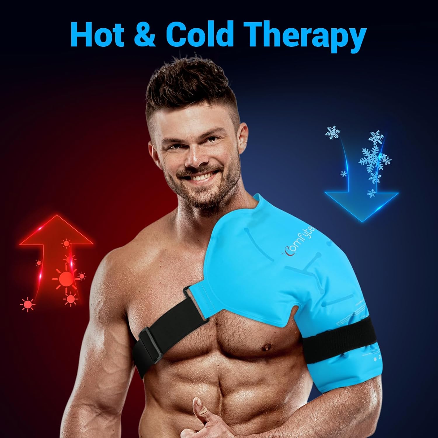 Comfytemp Shoulder Ice Pack Rotator Cuff Cold Therapy Wrap, FSA Eligible HSA, Gel Packs for Injuries Reusable Hot Cold Compress Shoulder Brace for Pain Relief, Men Women Recovery Item (Large/X-Large) - Image 6