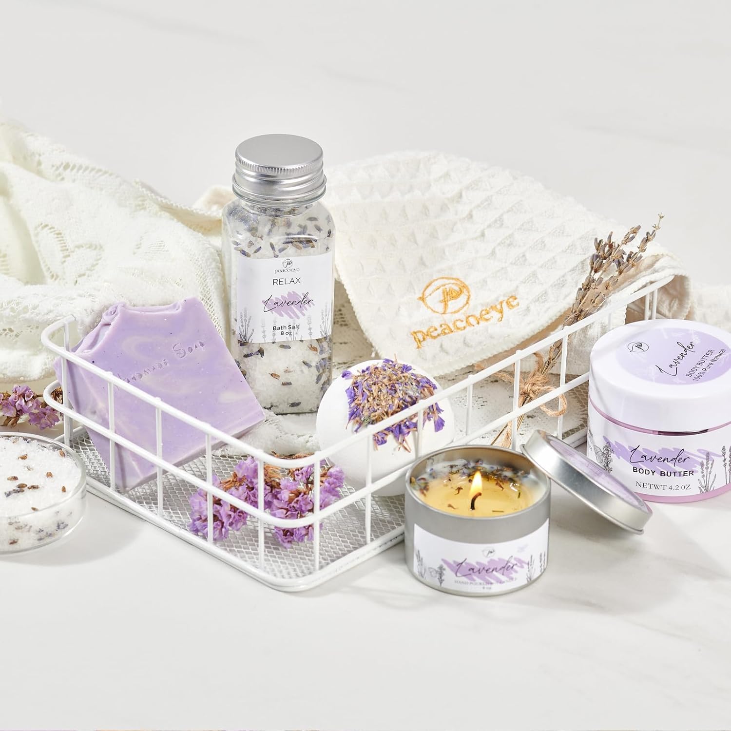 Spa Gifts for Women Mothers Day Gifts Bath Gift Baskets Relaxing Spa Self Care for Mom Her Sister Wife Bridal Shower Gifts Box Home Bath Care Package Thank You Birthday (Purple -Spa for Women) - Image 3