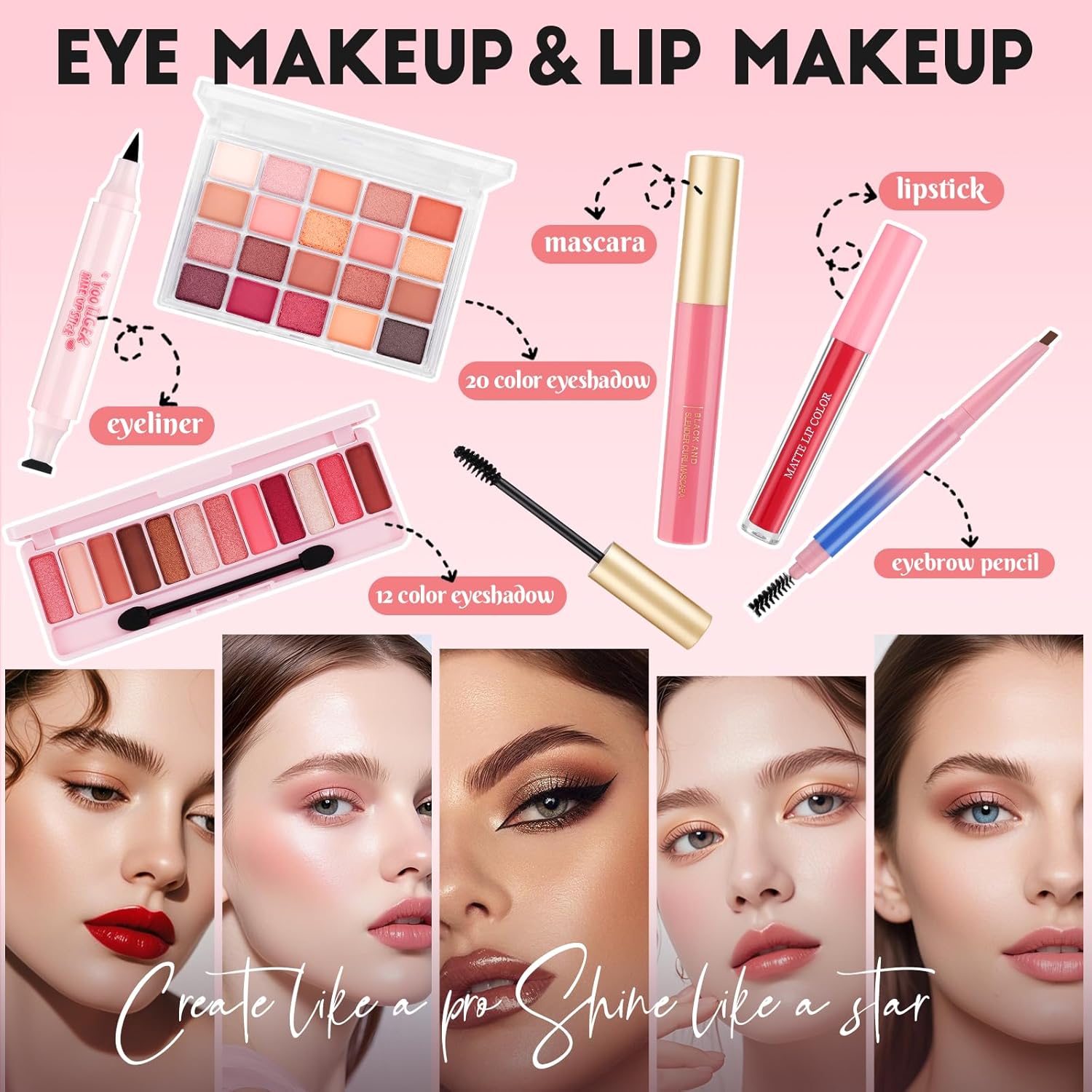 All In One Makeup Kit for Teen Girls Beginners with Foundation,Eyeshadow, Lipstick, Eyeliner, Mascara, Brushes, Bag, Travel Friendly MakeUp Gift Set, Birthday Gifts for Teen Girls, Graduation Gifts - Image 4