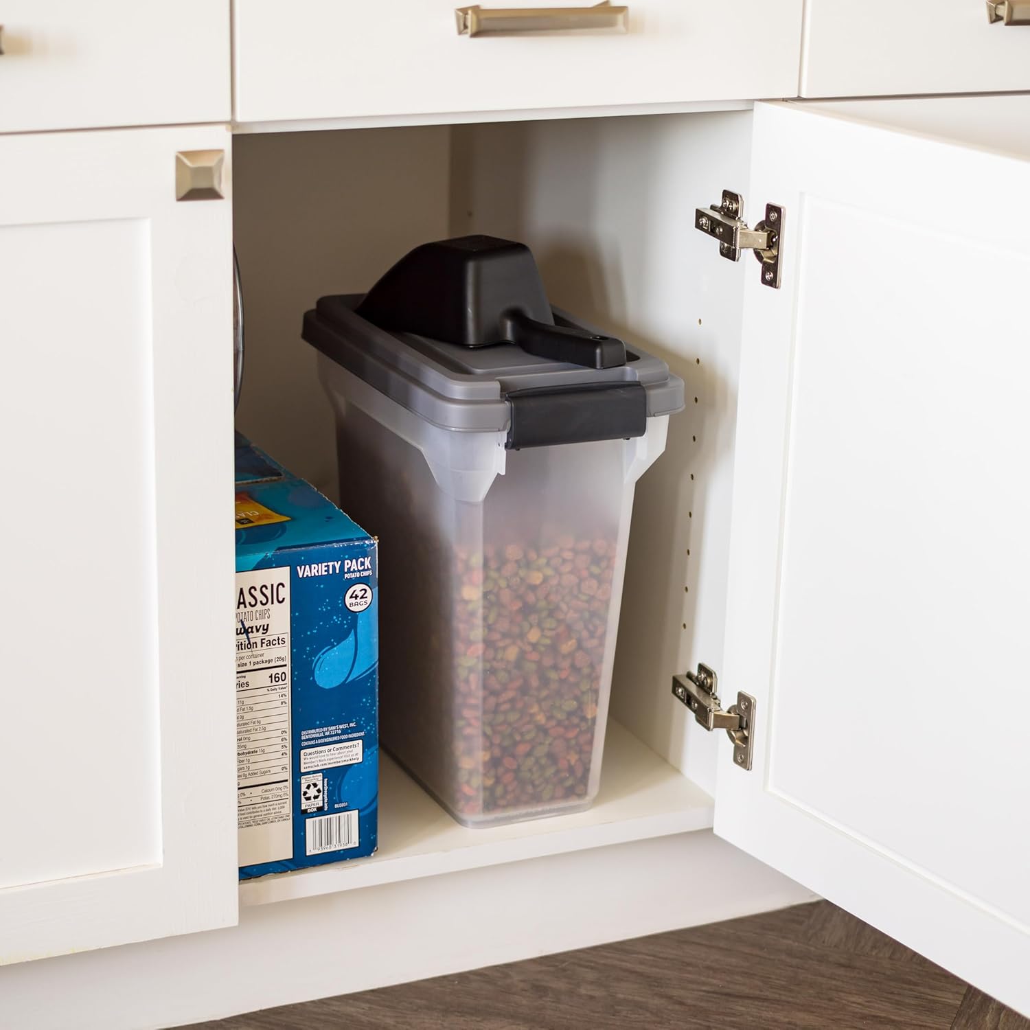 IRIS USA Dog Food Storage Container, Airtight Lid, 2-Cup Scoop, Up to 13 Pounds Pet Food Storage, Versatile Pet Food Bin, Treats, BPA Free, Dark Gray - Image 3