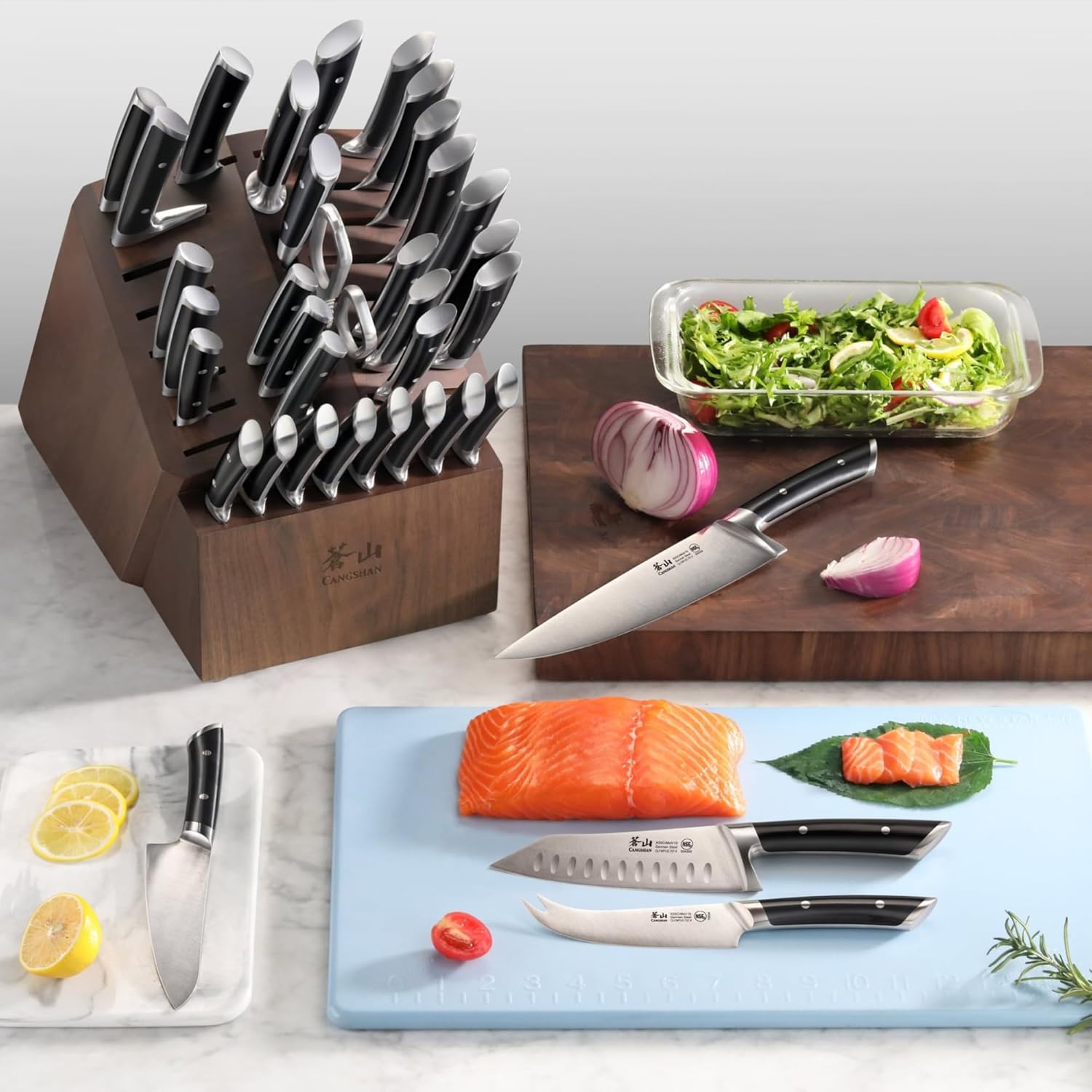 Cangshan OLYMPUS Series 36-Piece Block Set, Forged German Steel, Black, 505545 - Image 4