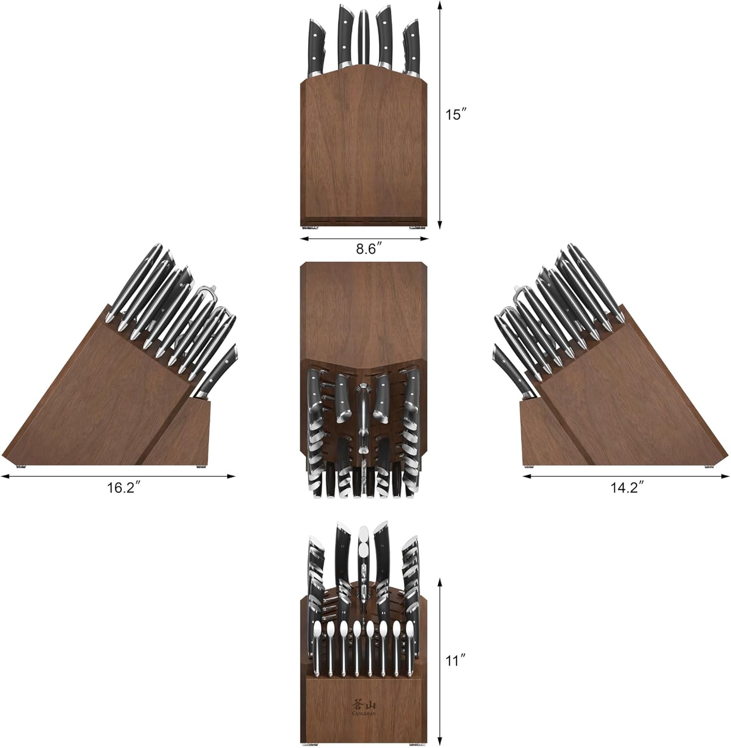 Cangshan OLYMPUS Series 36-Piece Block Set, Forged German Steel, Black, 505545 - Image 3